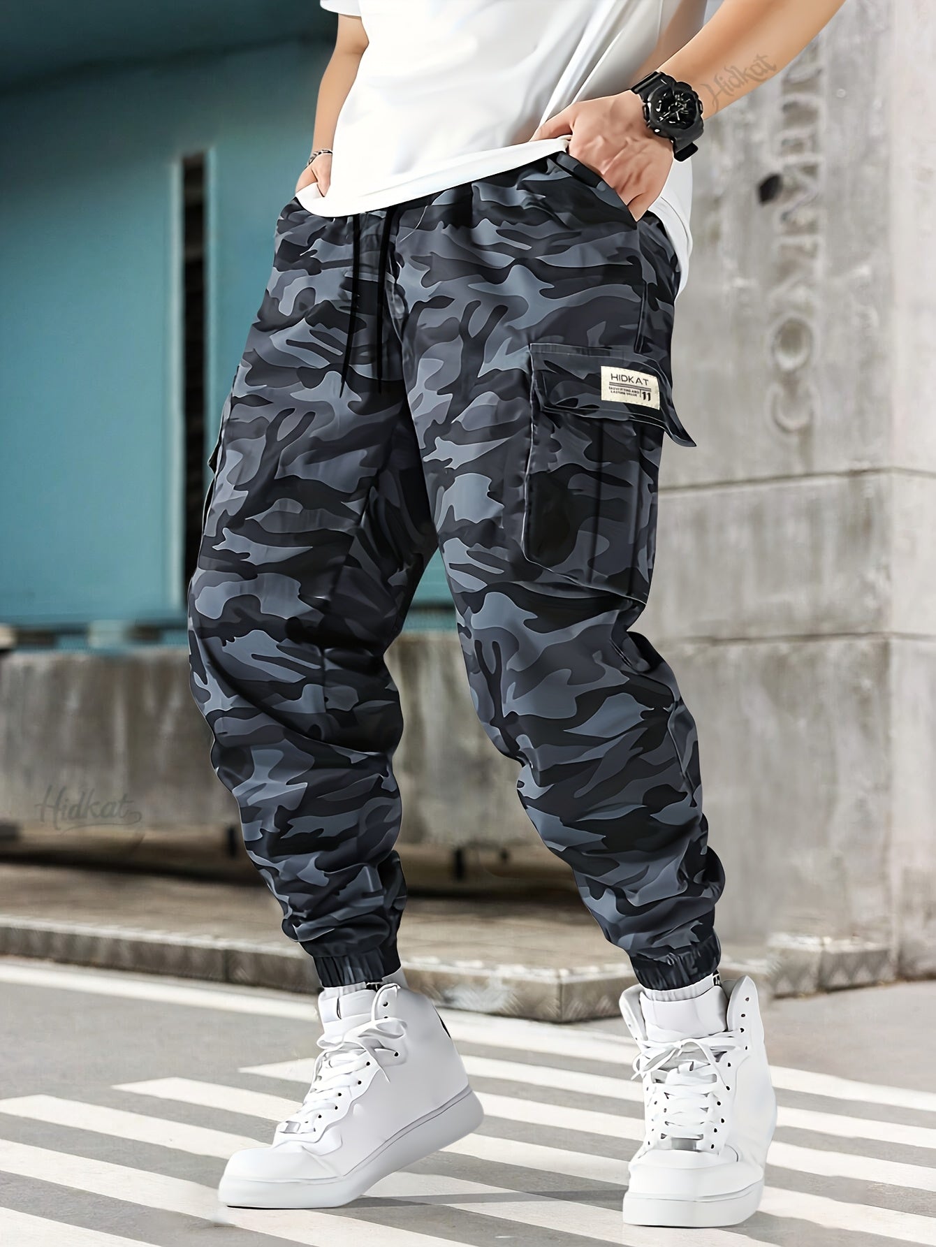 Men's Camo Cargo Pants, Heavy-Duty, Belt-Loop Outdoor