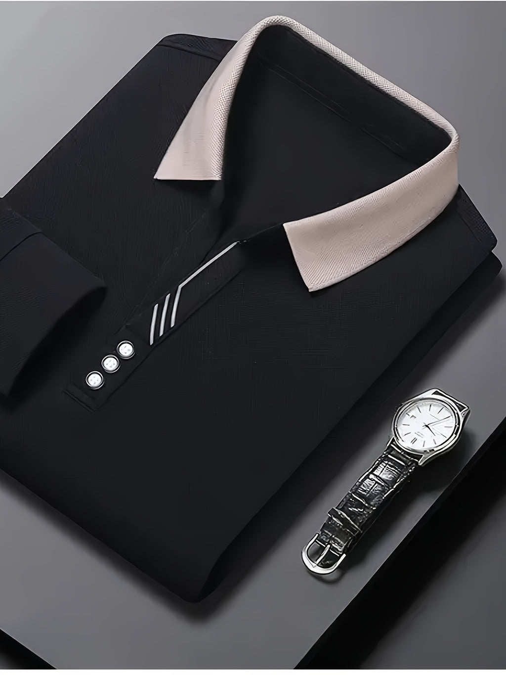 Men's Long-Sleeve Shirt, Button Detail, Casual