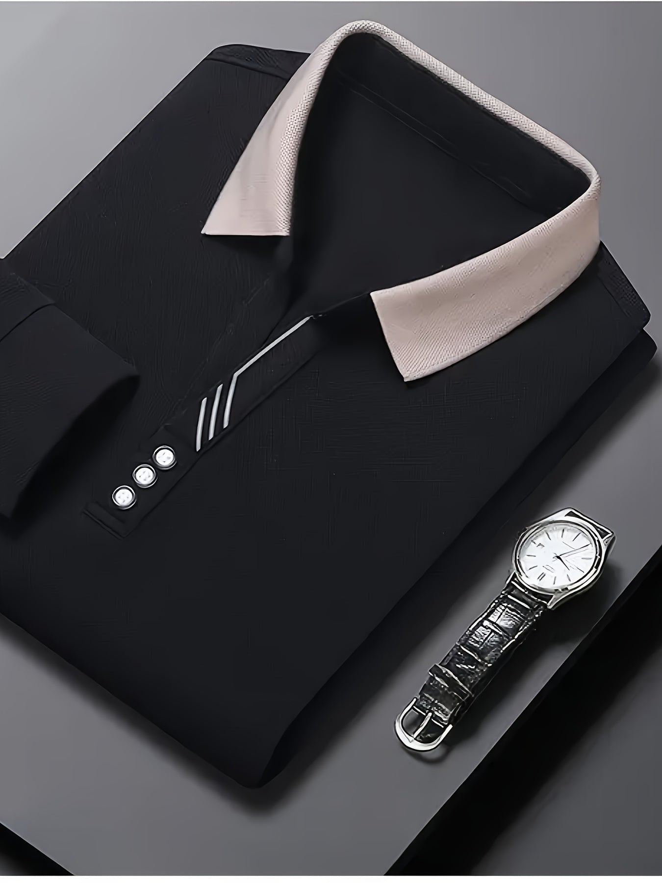 Men's Long-Sleeve Shirt, Button Detail, Casual