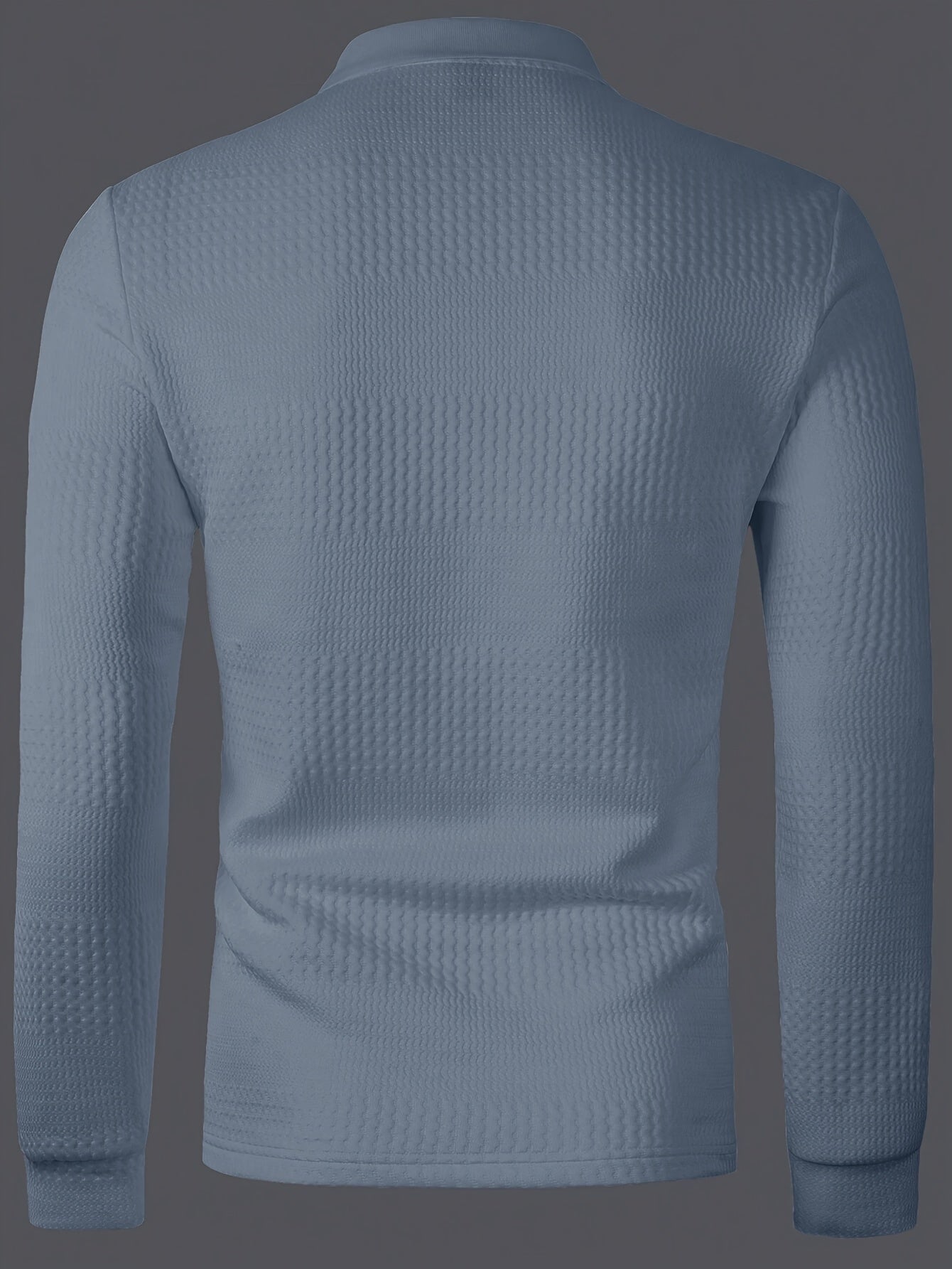 Men's Long-Sleeve Polo Shirt, Jacquard, Slim Fit
