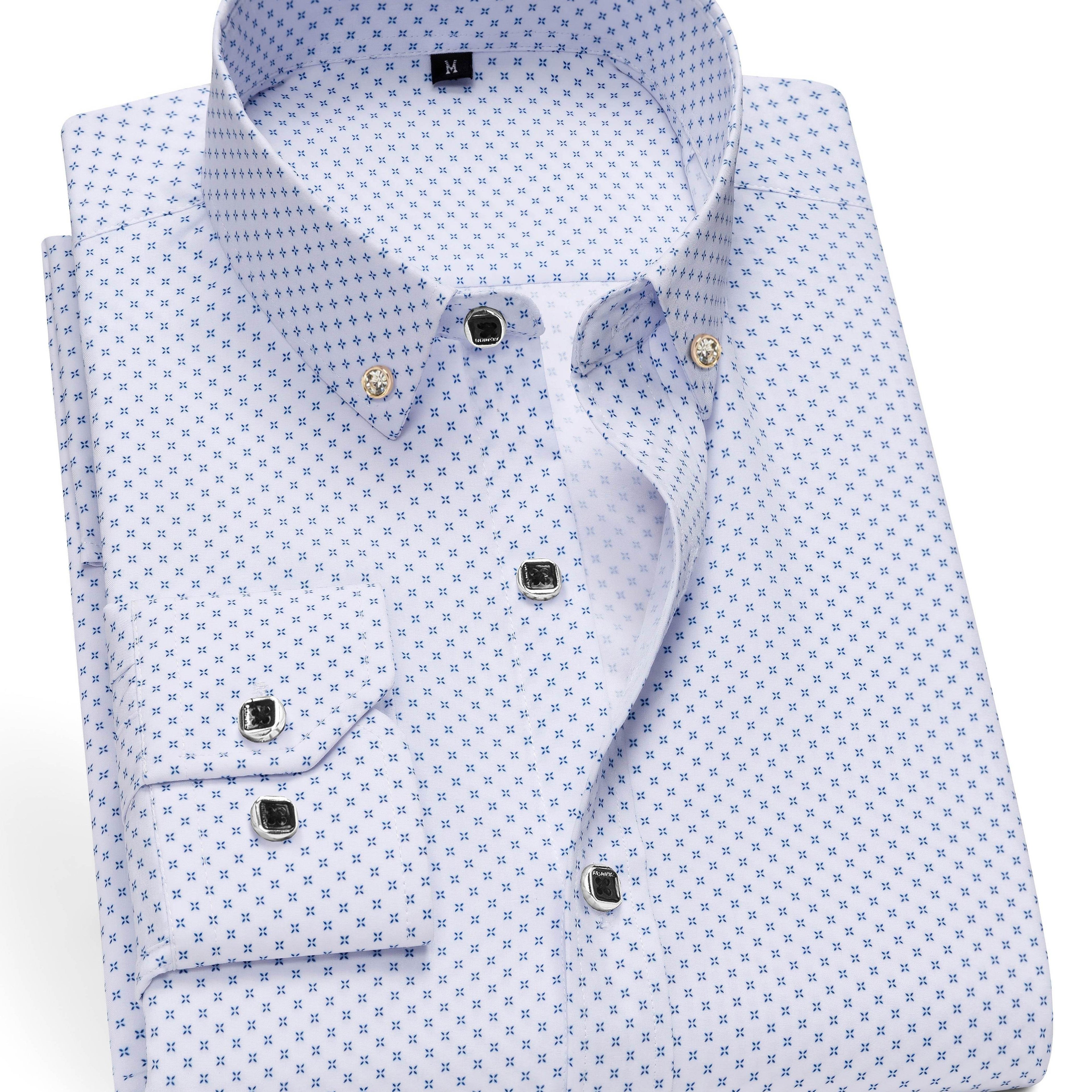 Men's Long-Sleeve Shirt, Floral, Business Formal