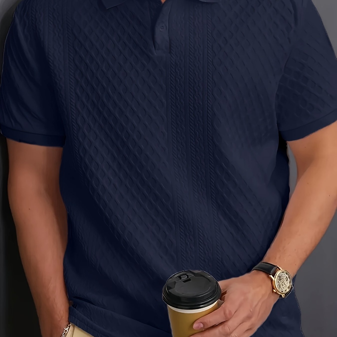Men's Polo Shirt, Knit Collar, Business Casual
