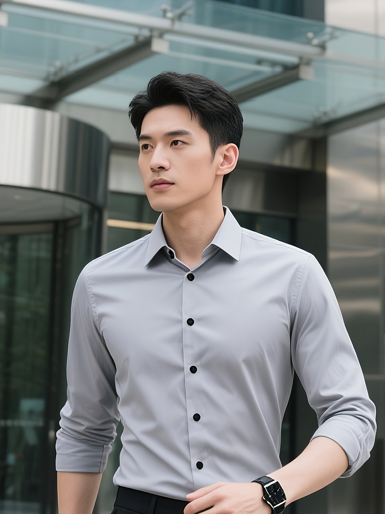 Men's Long-Sleeve Shirt, Slim-Fit, Smooth Formal