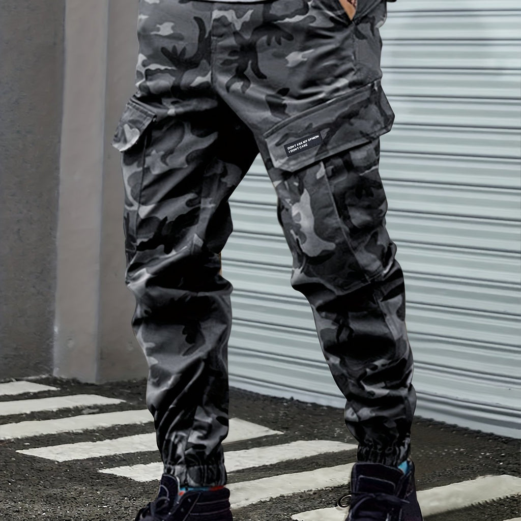Men's Camo Cargo Pants, Comfort Fit, Drawstring