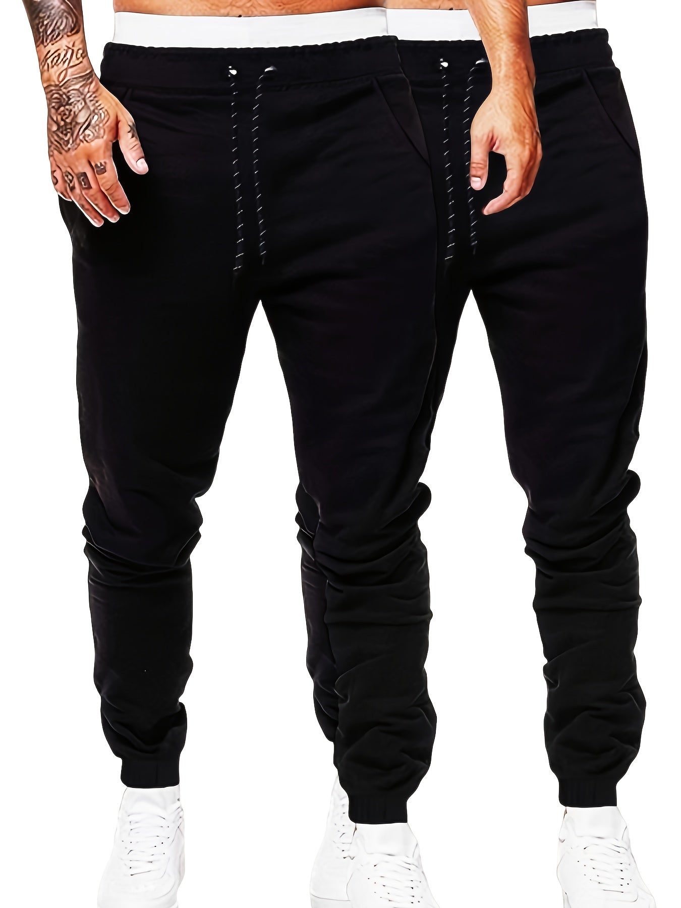 Men's Sports Joggers, Drawstring, 2-Pack