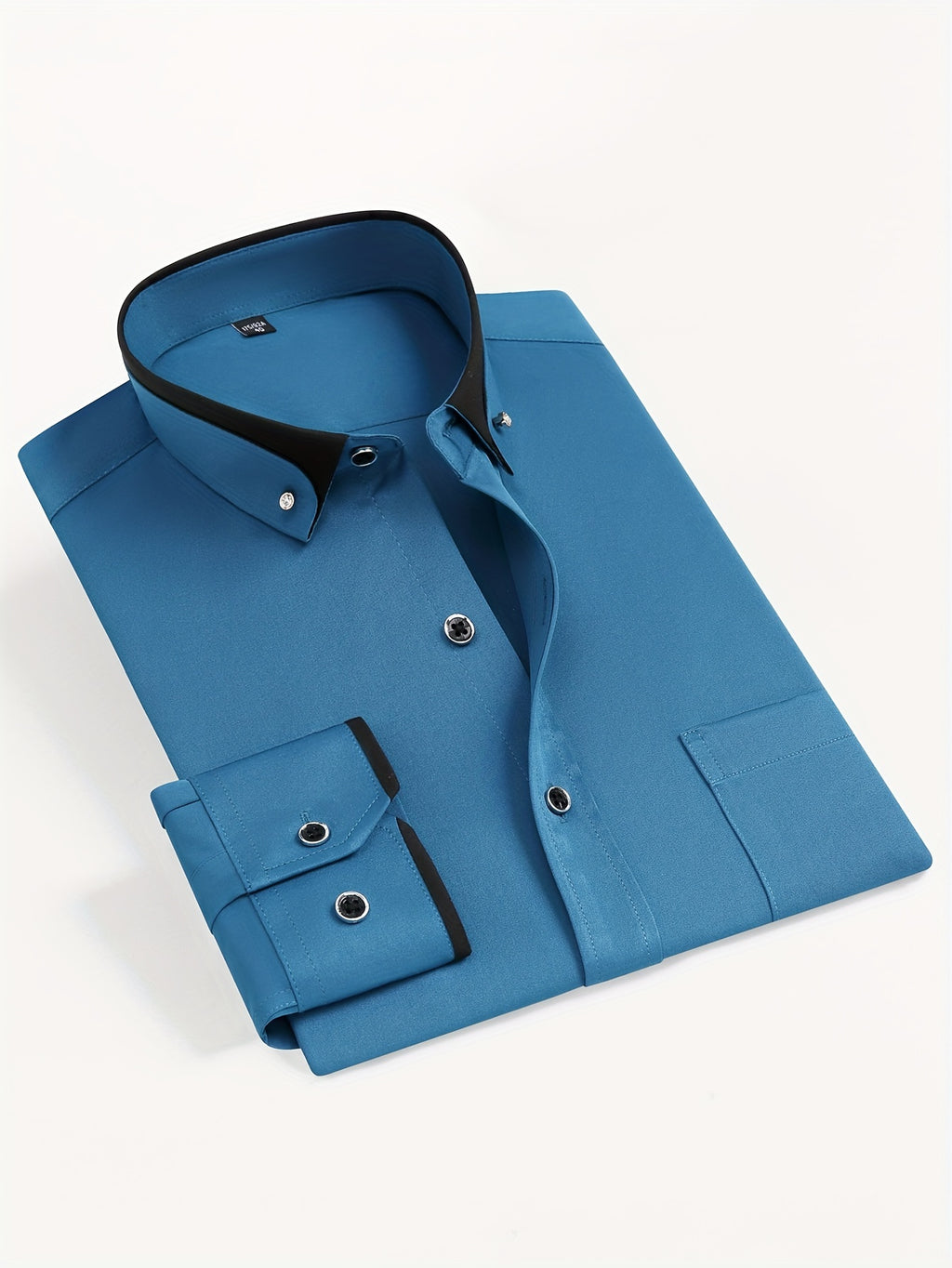 Men's Long-Sleeve Shirt, Color-Block, Stretch Dress