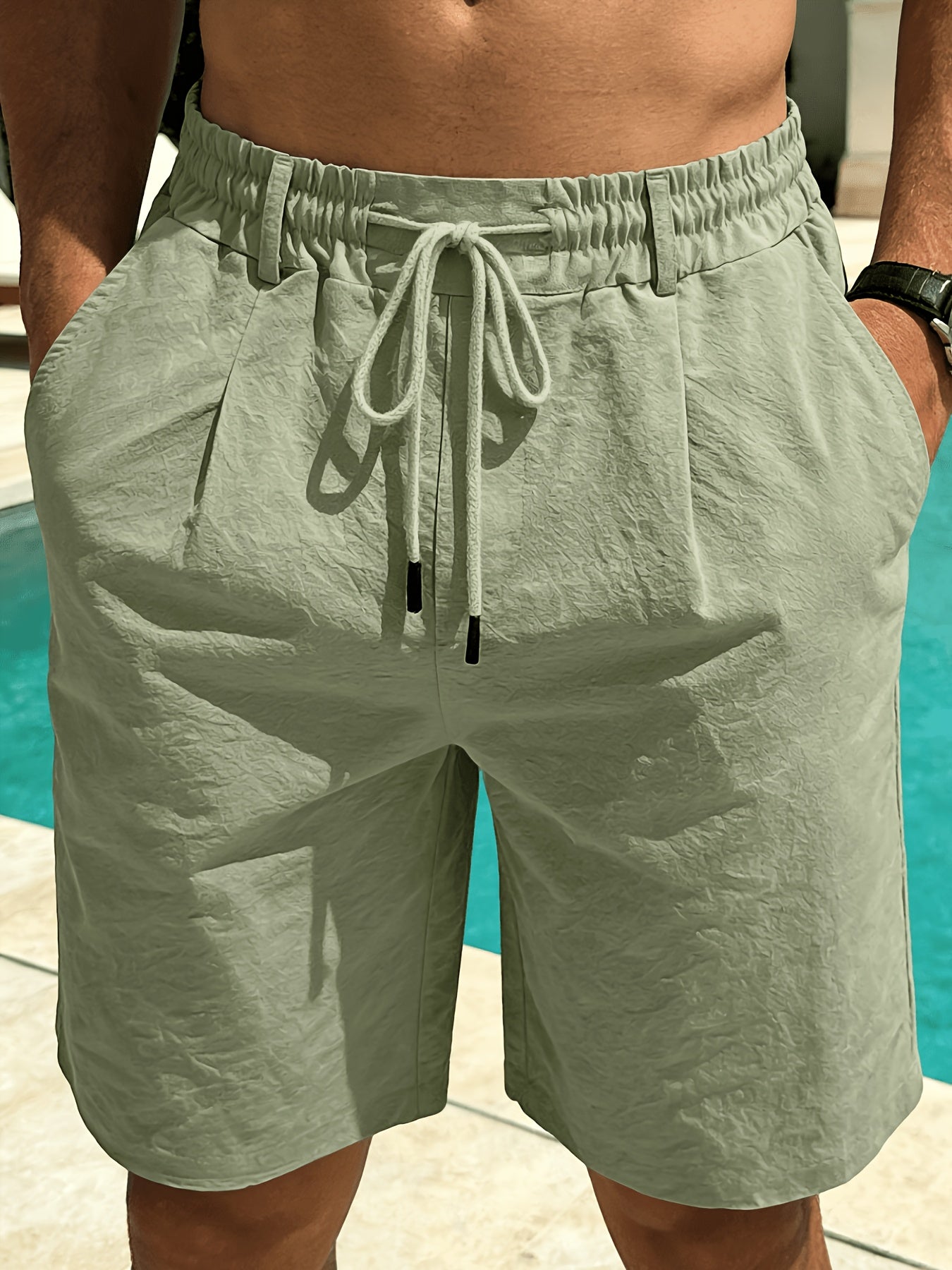 Men's Linen Shorts, Breathable, Retro Casual Summer