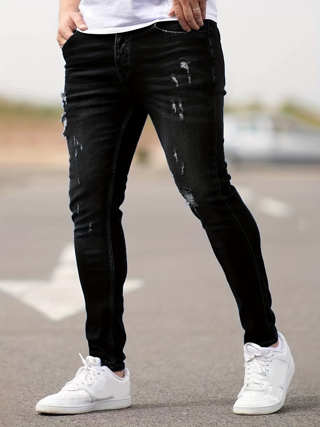 Men's Jeans, Tapered, Slim Distressed