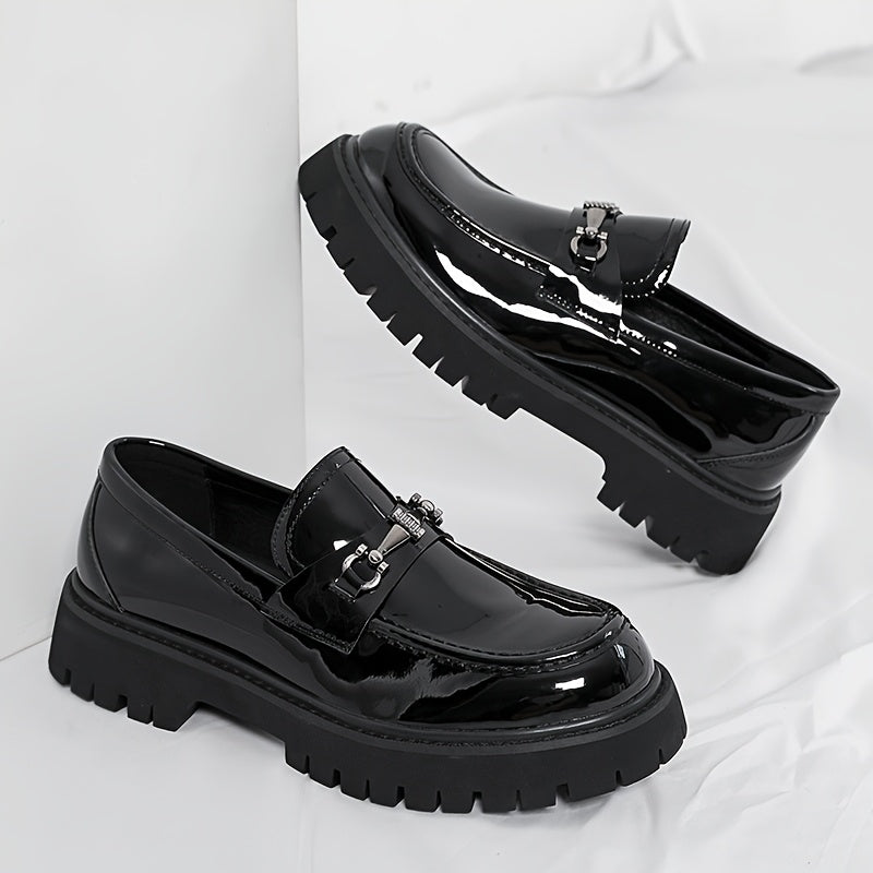 Men's Chunky-Sole Dress Loafers, Height-Increasing