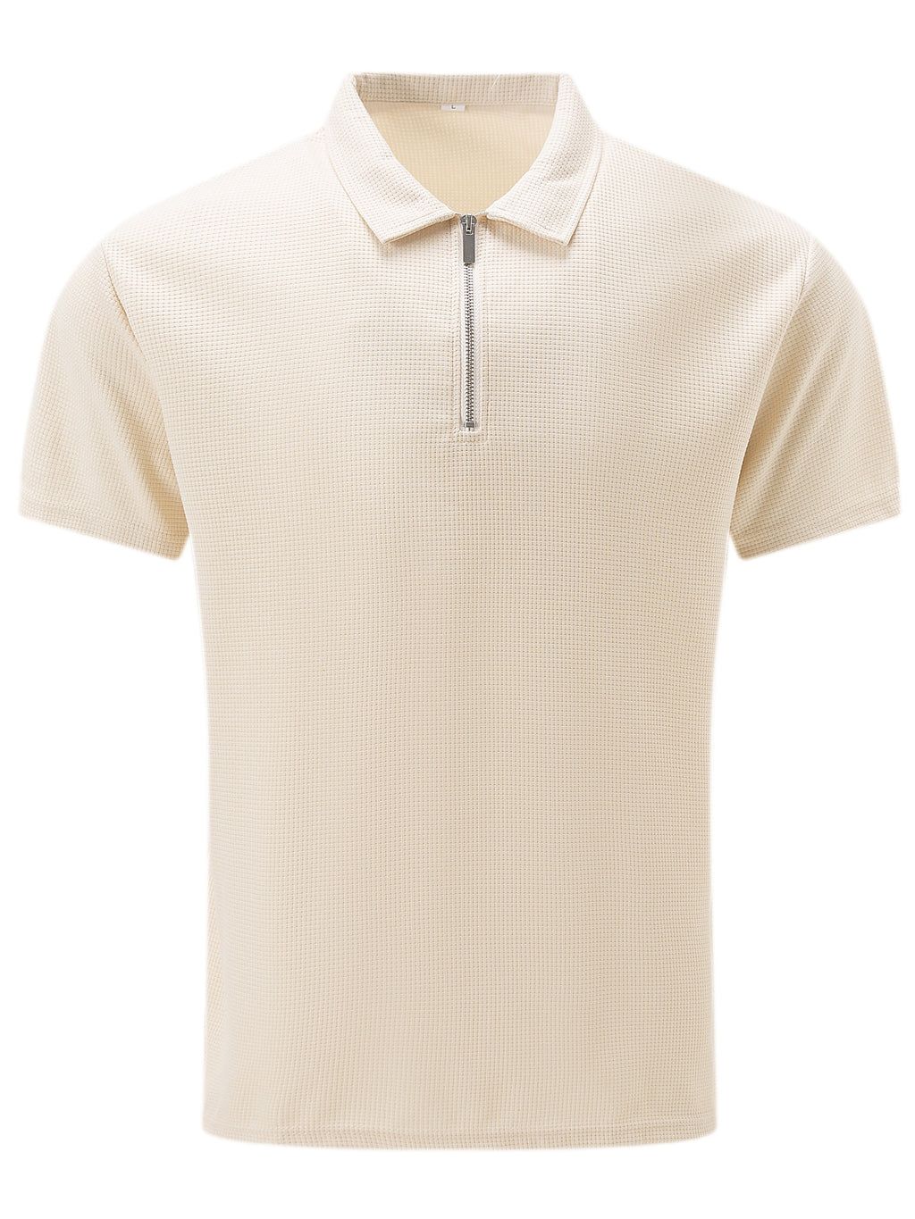 Men's Short-Sleeve Shirt, Zip Collar, Casual