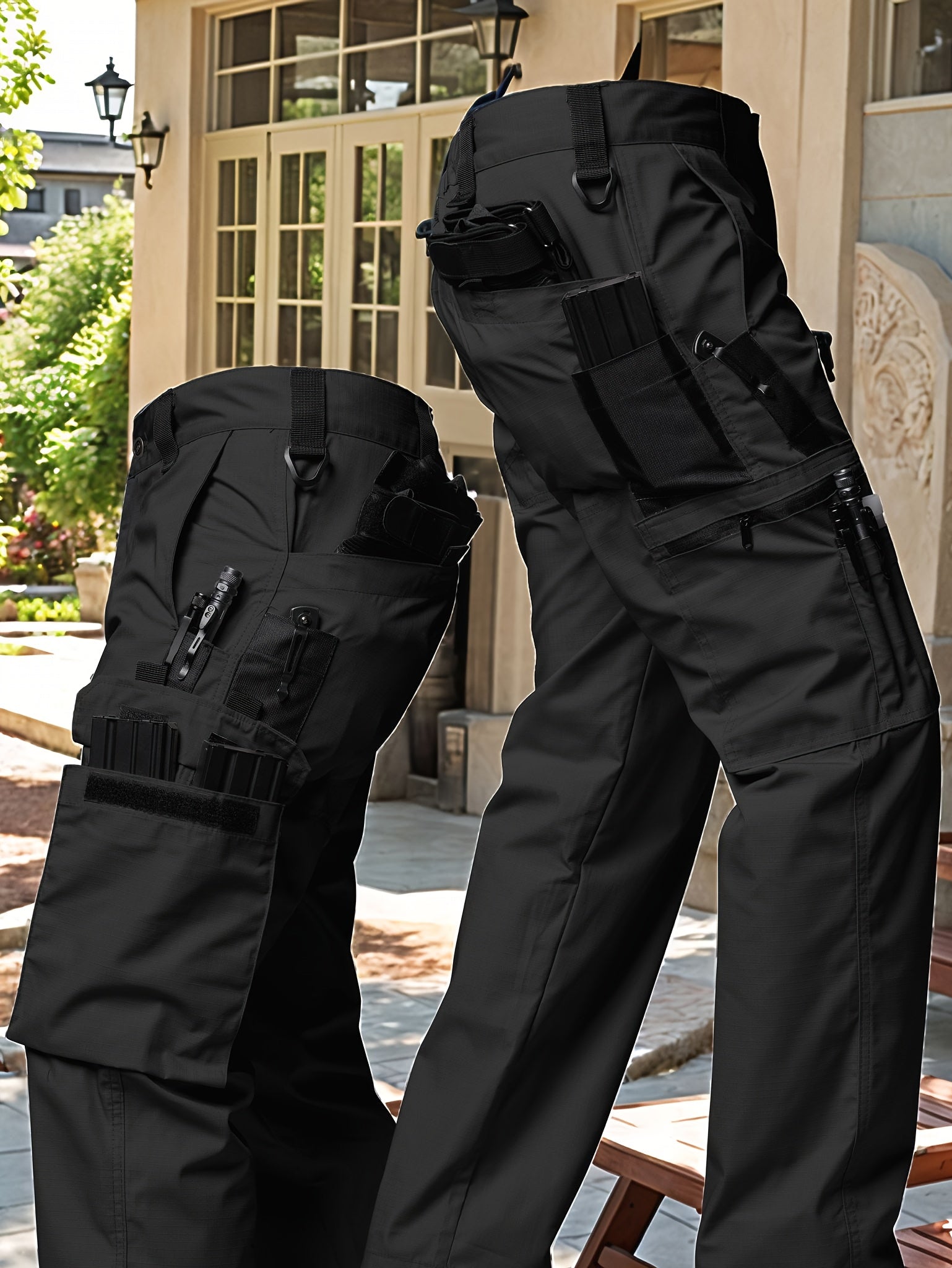 Men's Tactical Cargo Pants, Multi-Pocket, Stretch Ripstop