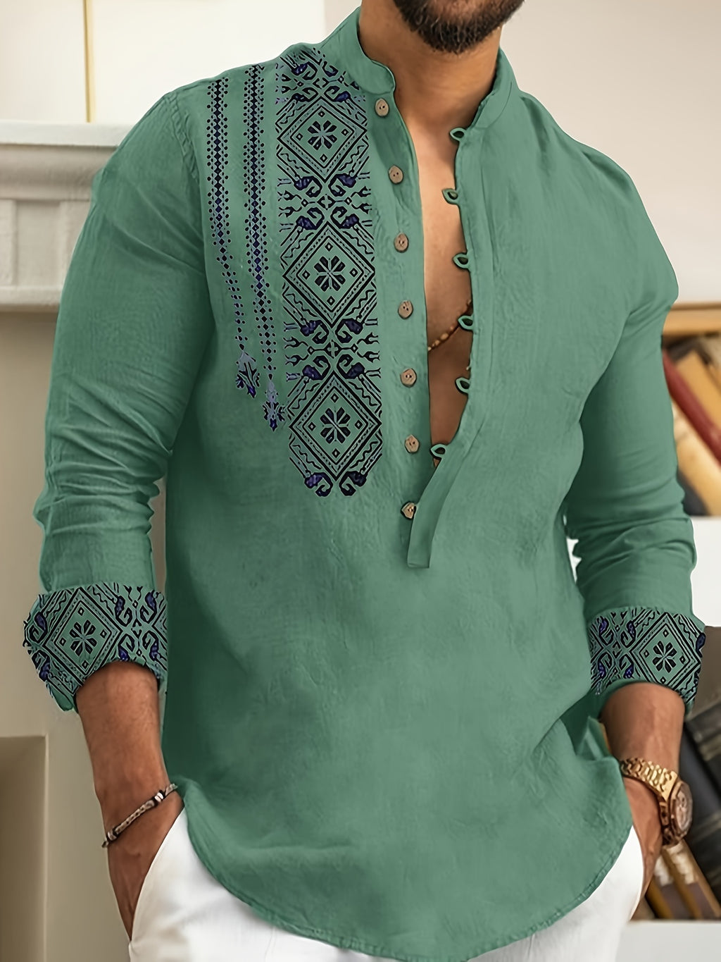 Men's Henley Shirt, Long-Sleeve, Button Placket