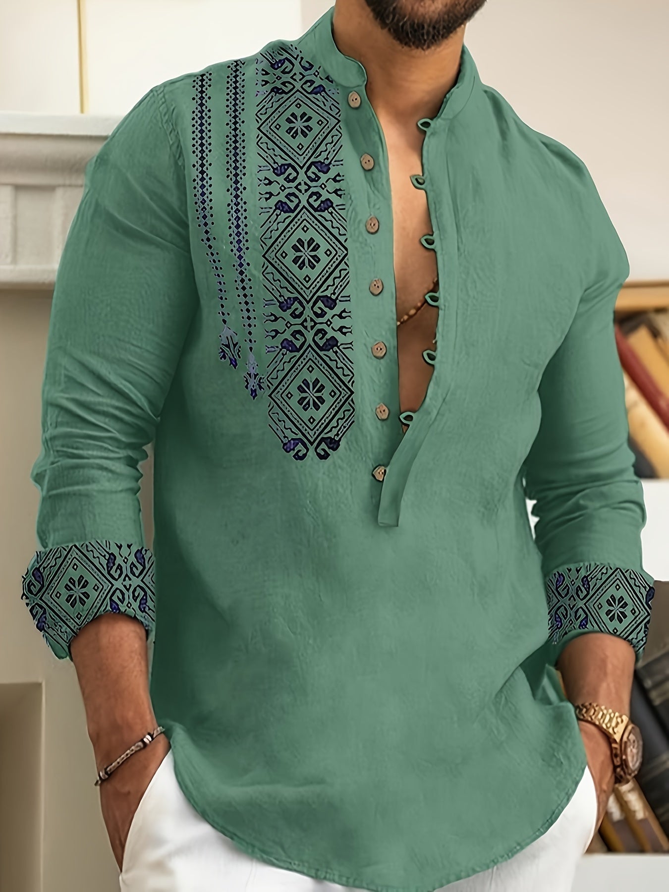 Men's Henley Shirt, Long-Sleeve, Button Placket