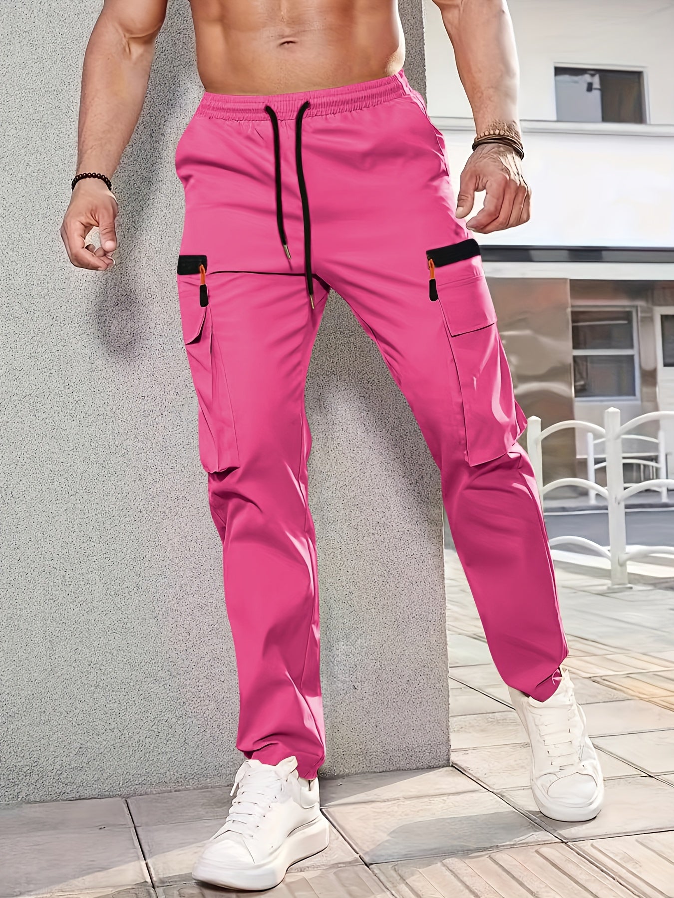 Men's Cargo Pants, Multi-Pocket, Straight-Cut Casual