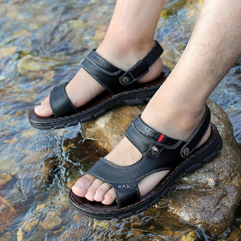 Men's Faux-Leather Beach Sandals, Versatile