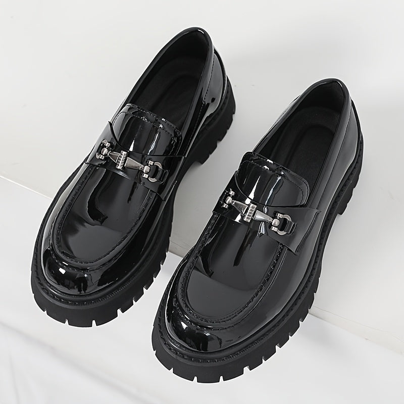 Men's Chunky-Sole Dress Loafers, Height-Increasing