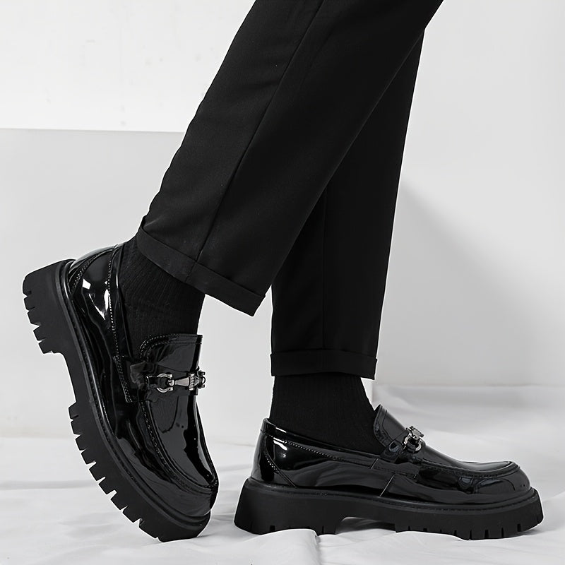 Men's Chunky-Sole Dress Loafers, Height-Increasing