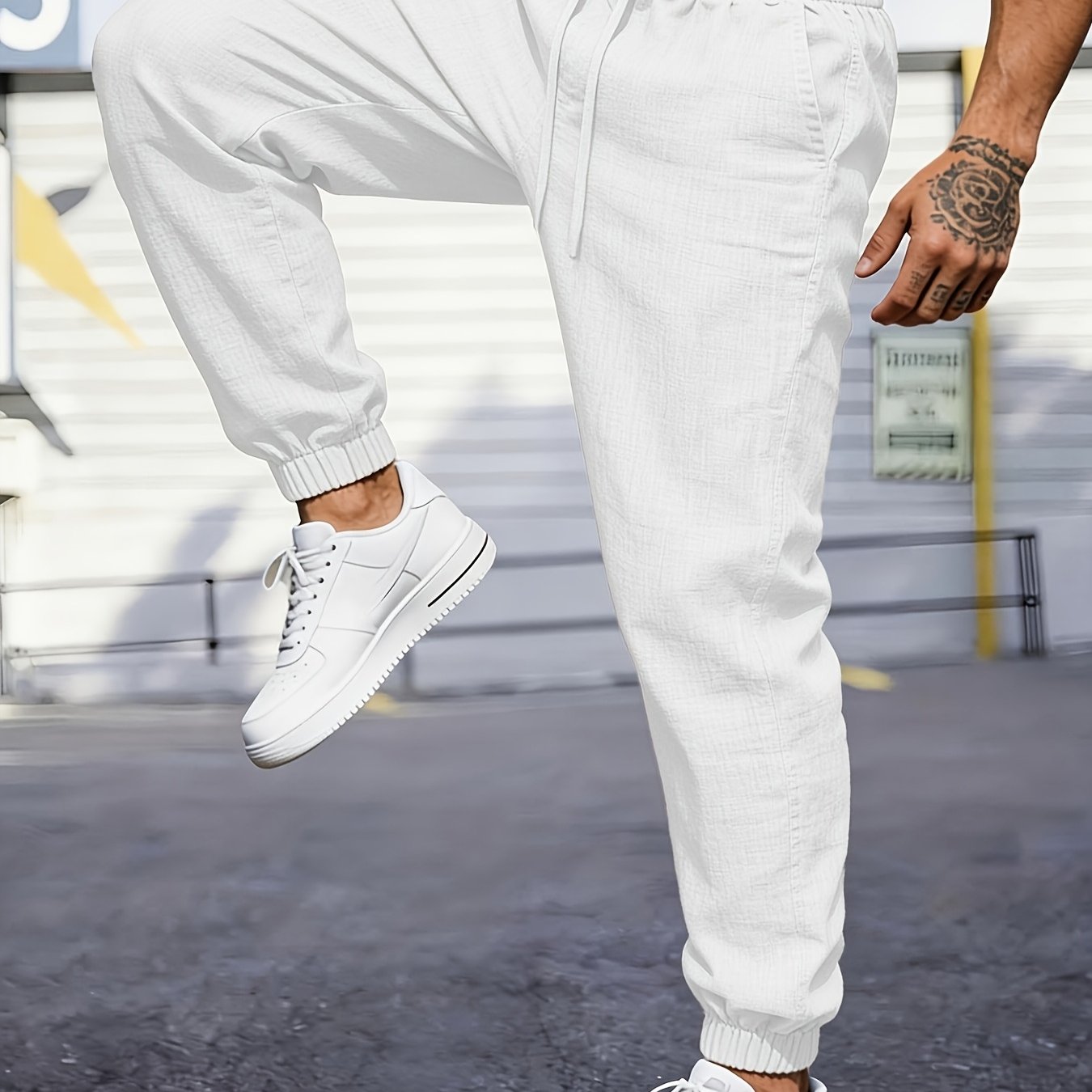 Men's Linen Joggers, Lightweight, Drawstring