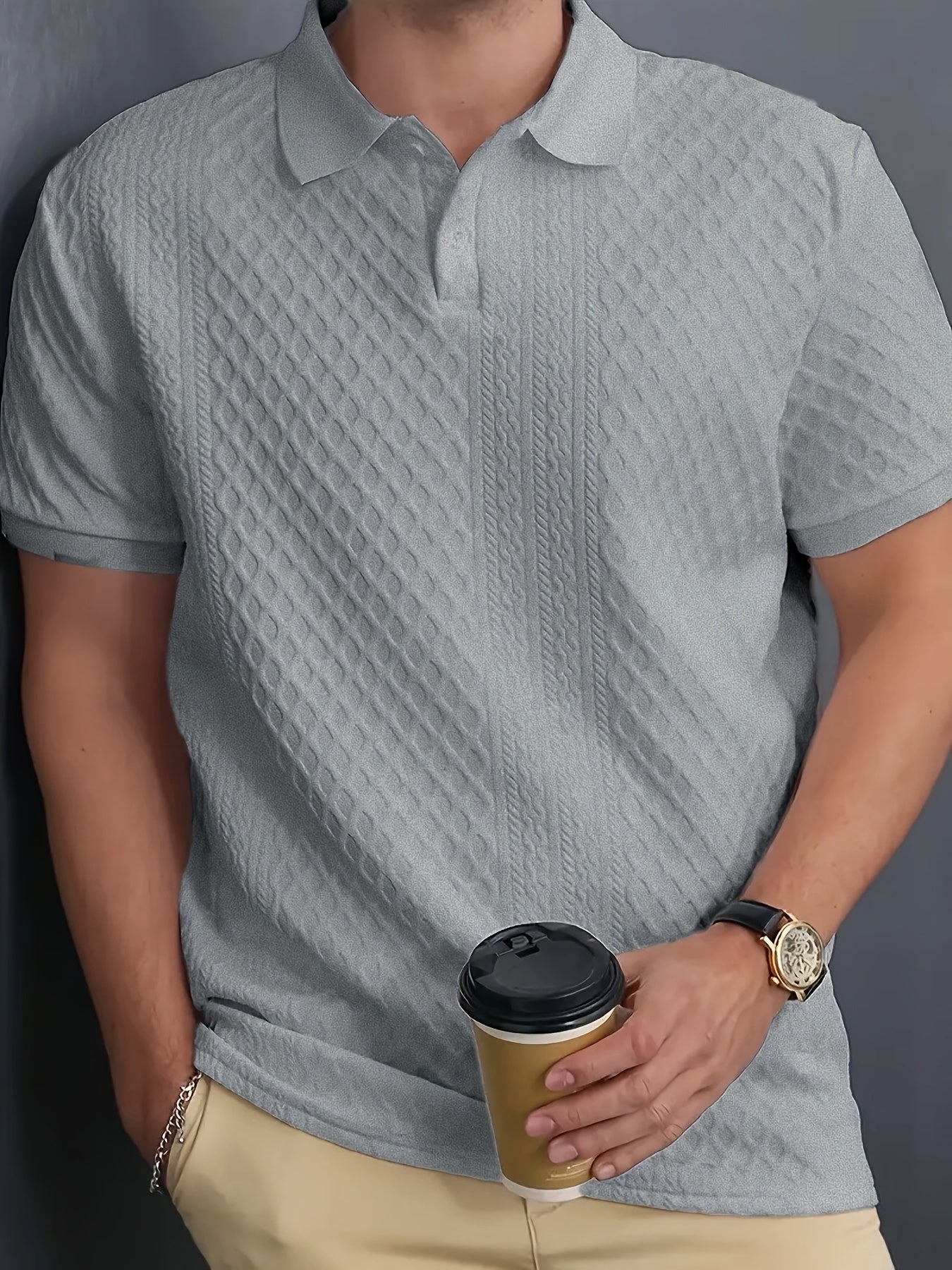 Men's Polo Shirt, Knit Collar, Business Casual
