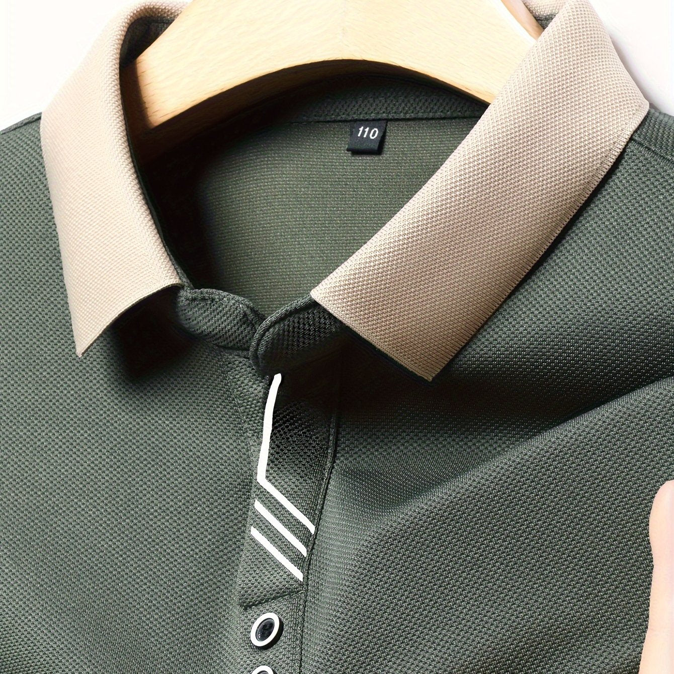 Men's Long-Sleeve Polo Shirt, Lapel Collar, Lightweight