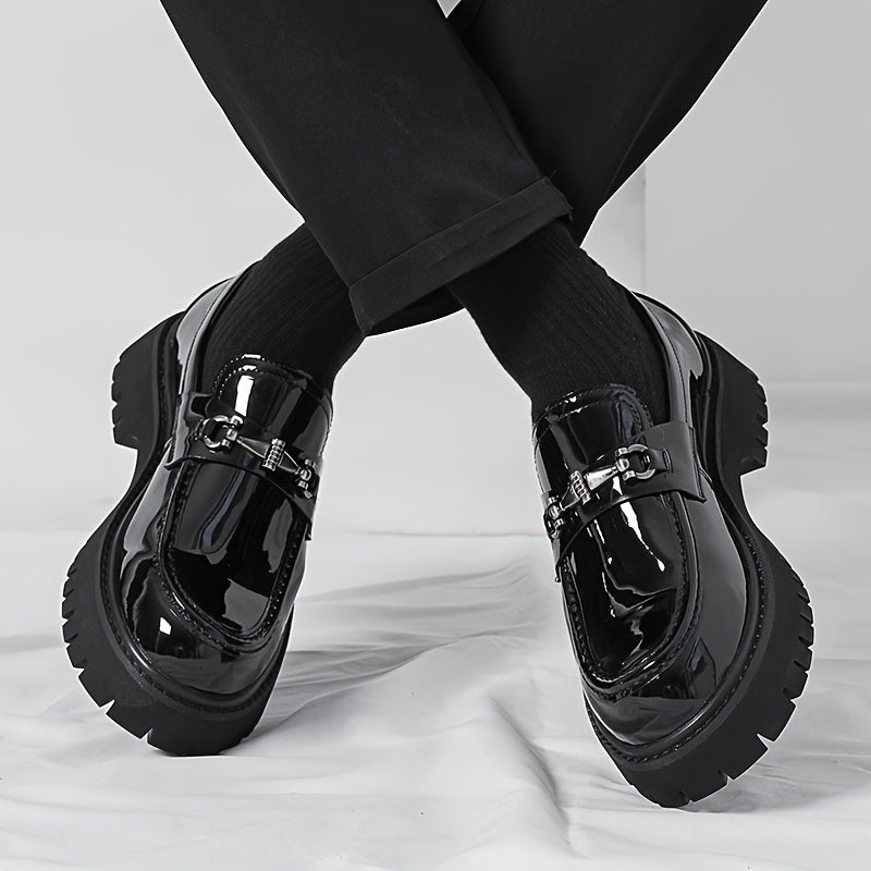 Men's Chunky-Sole Dress Loafers, Height-Increasing