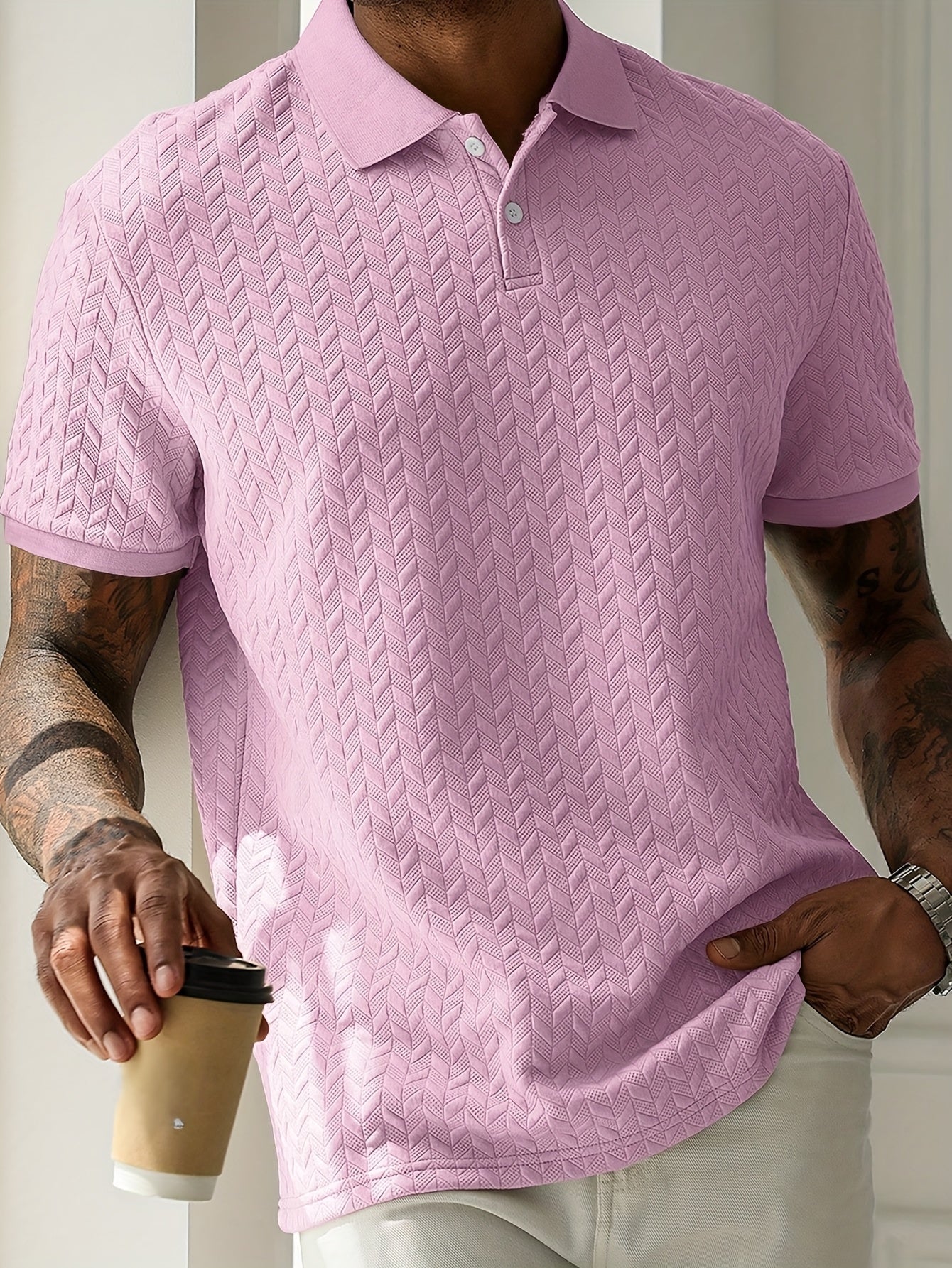 Men's Short-Sleeve Shirt, Casual Solid