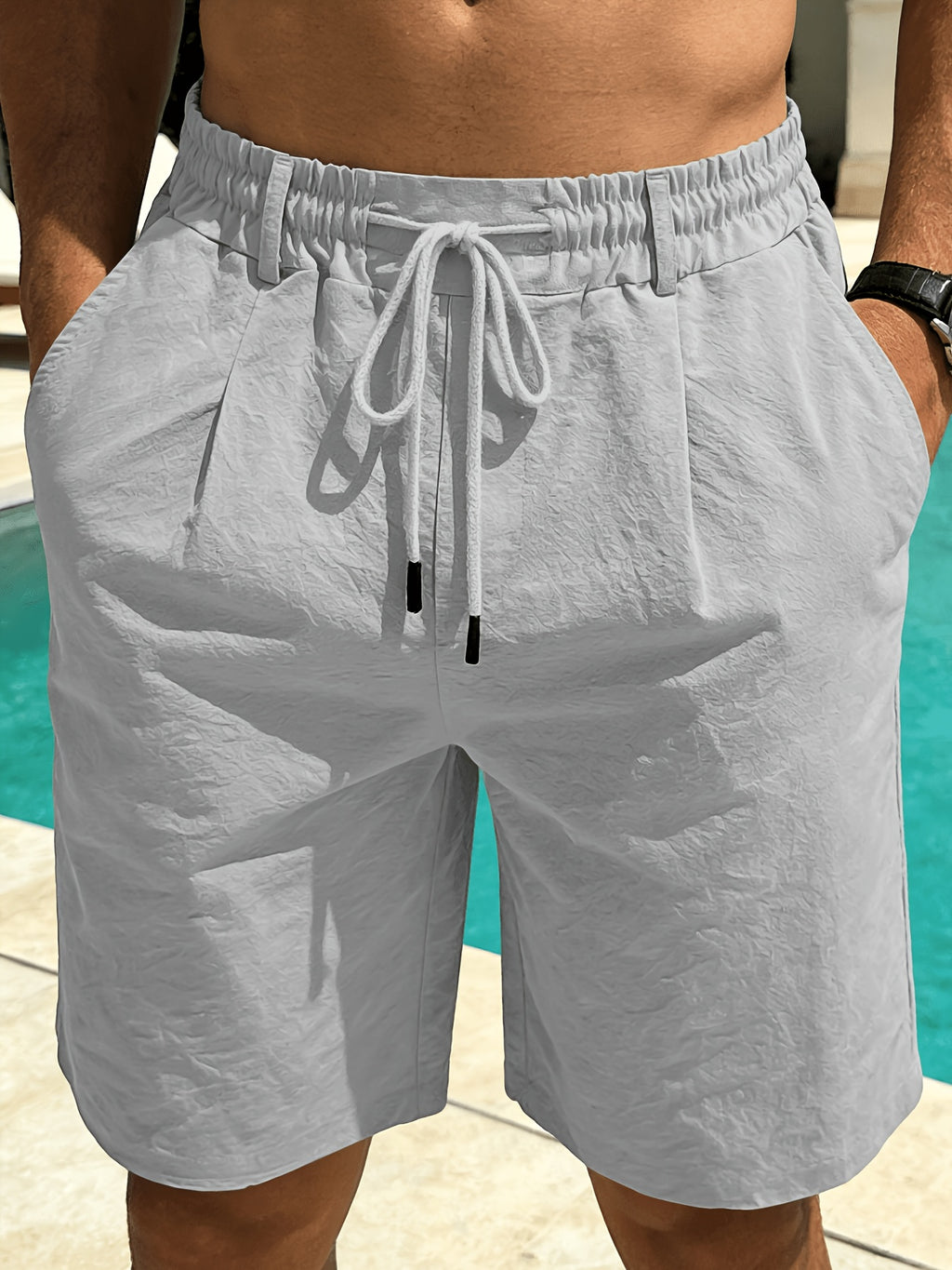 Men's Linen Shorts, Breathable, Retro Casual Summer