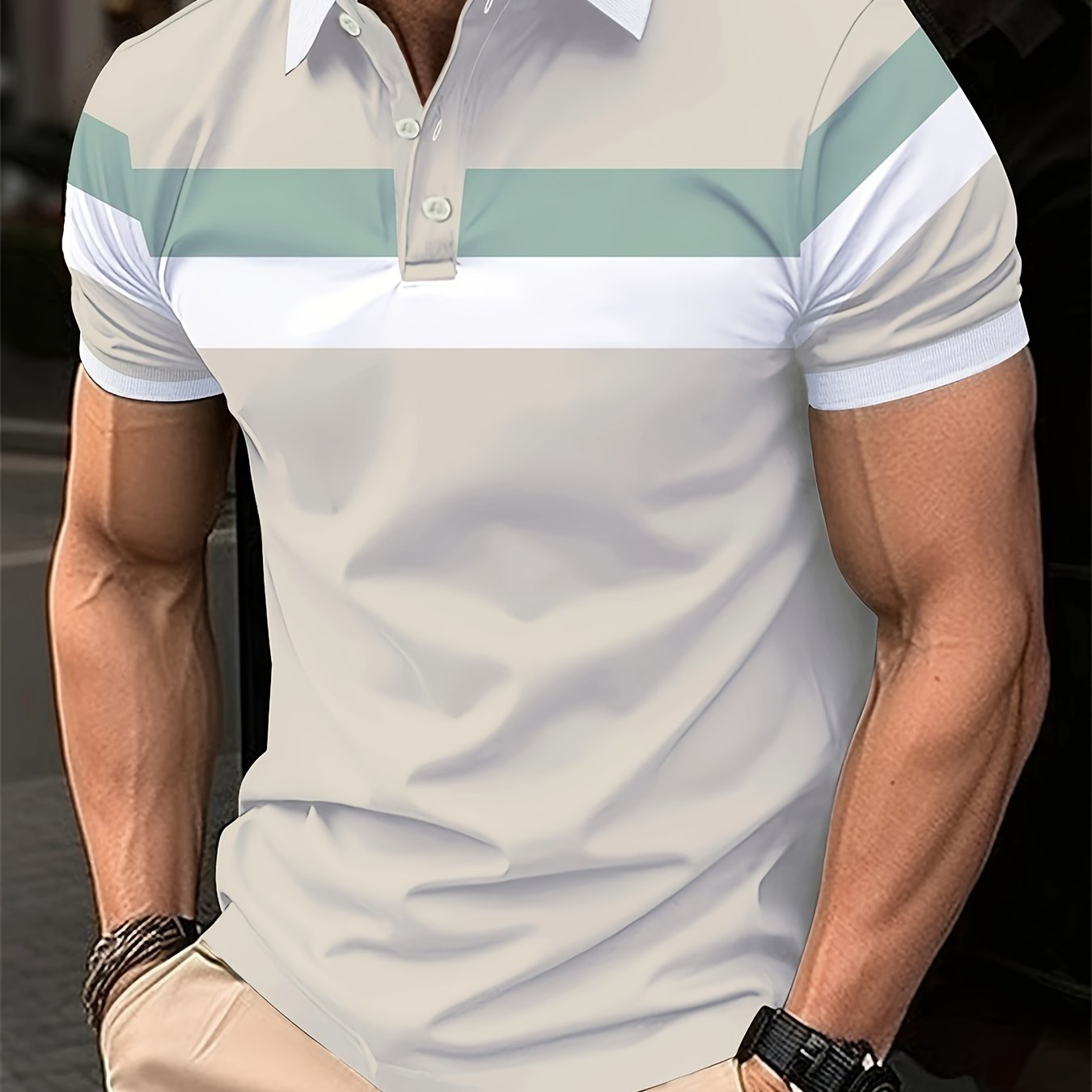 Men's Polo Shirt, Stand-Up Collar, Breathable