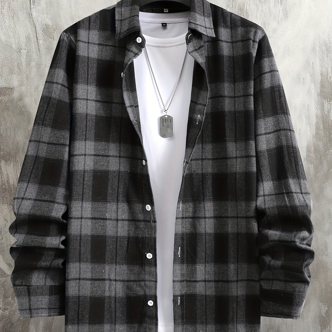 Men's Flannel Shirt, Loose-Fit Plaid, Long-Sleeve