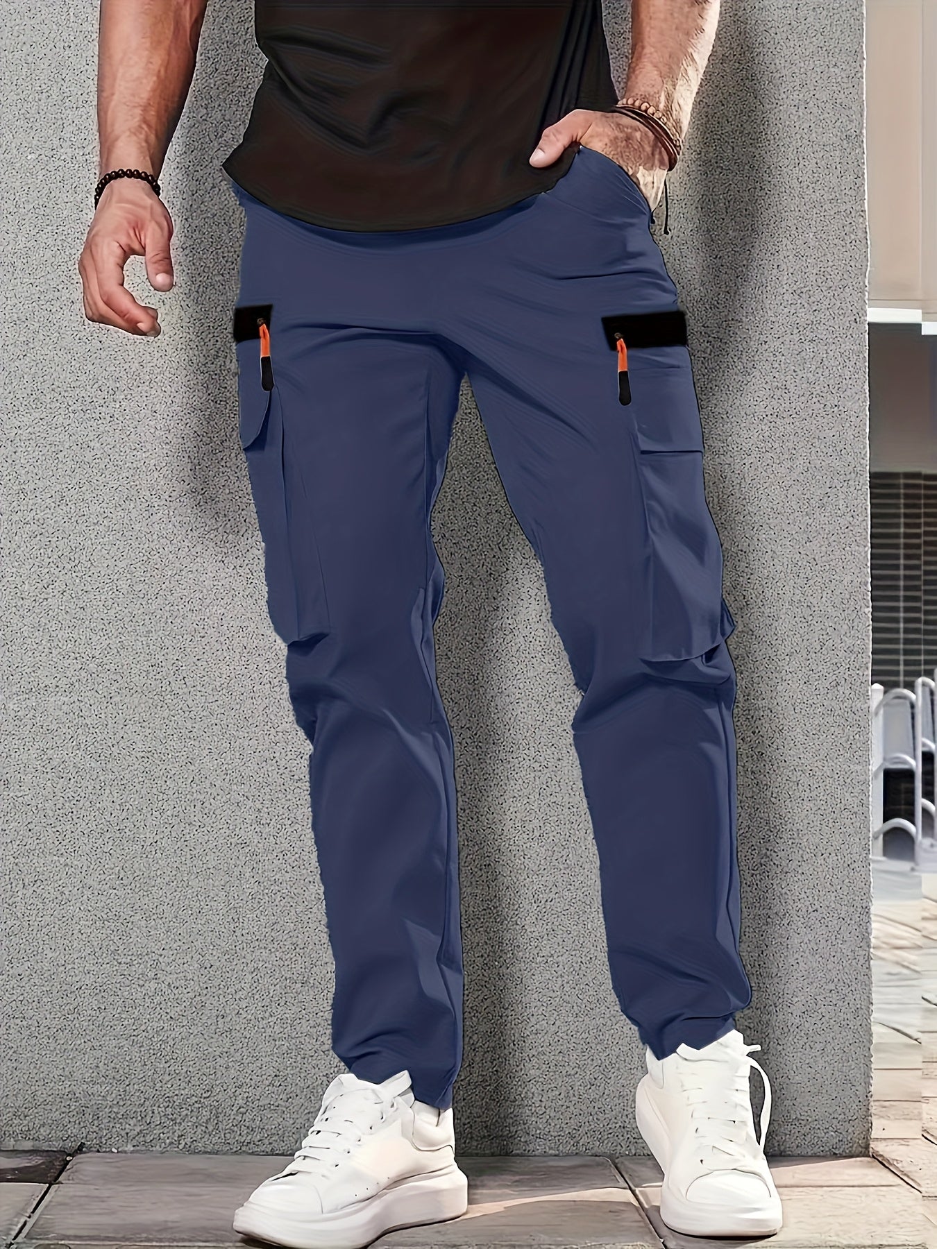Men's Cargo Pants, Multi-Pocket, Straight-Cut Casual