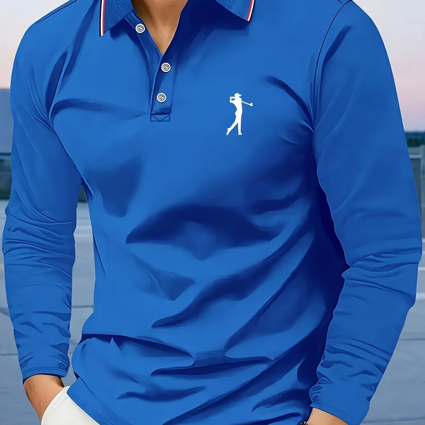 Men's Long-Sleeve Shirt, Printed, Collared Breathable