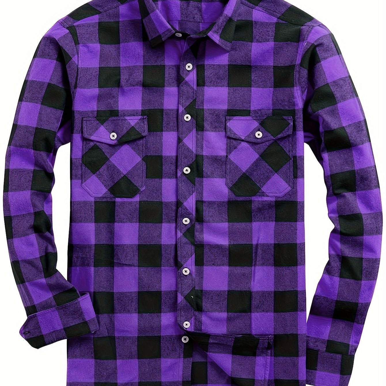 Men's Flannel Plaid Shirt, Long-Sleeve Casual