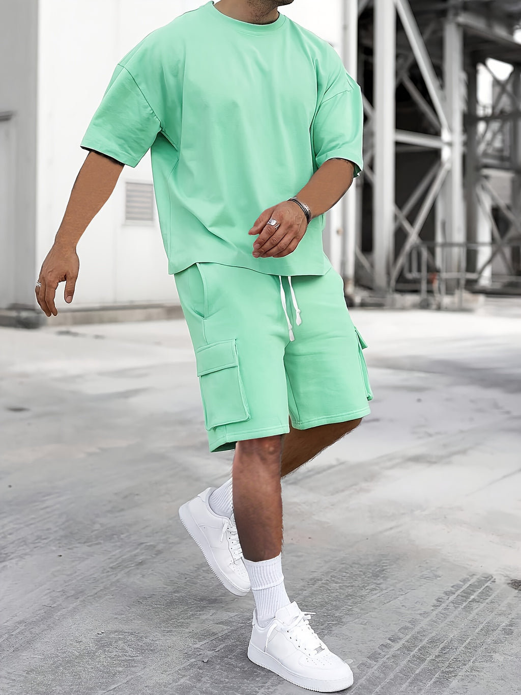 Men's Sport Shorts Set, Casual Two-Piece
