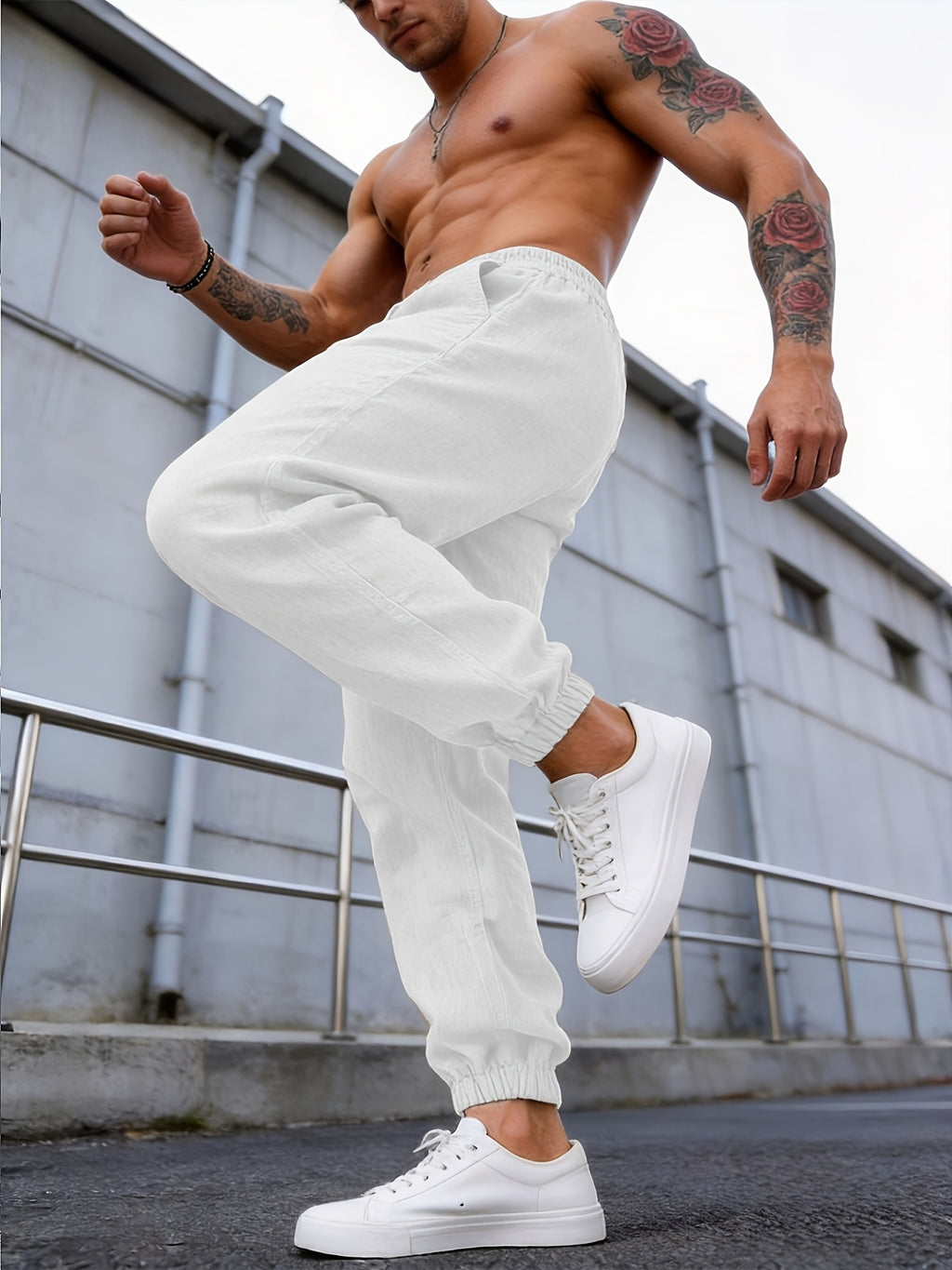 Men's Linen Joggers, Lightweight, Drawstring