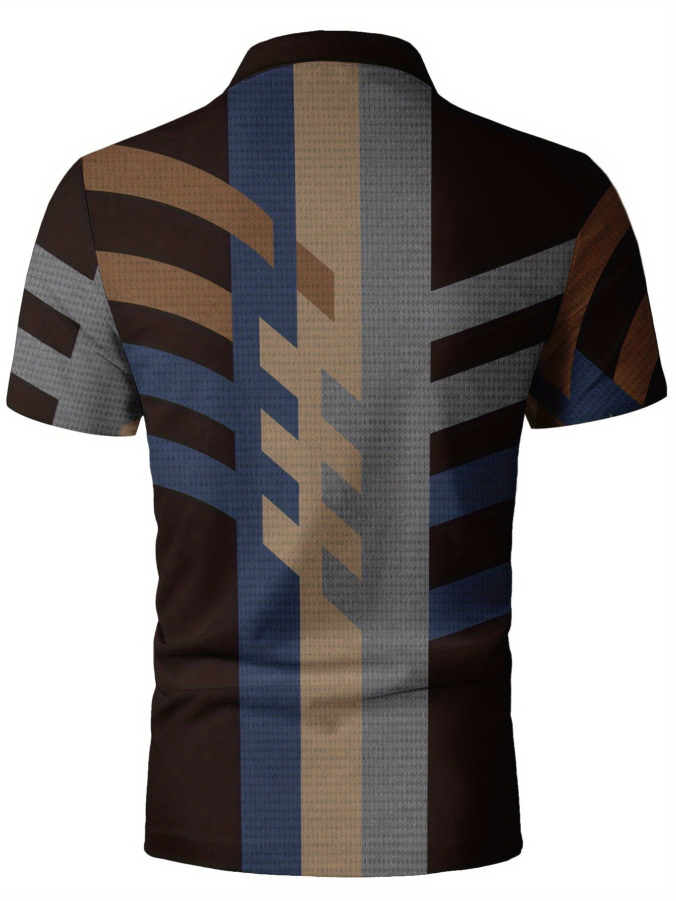 Men's Short-Sleeve Shirt, Striped, Button-Up Casual