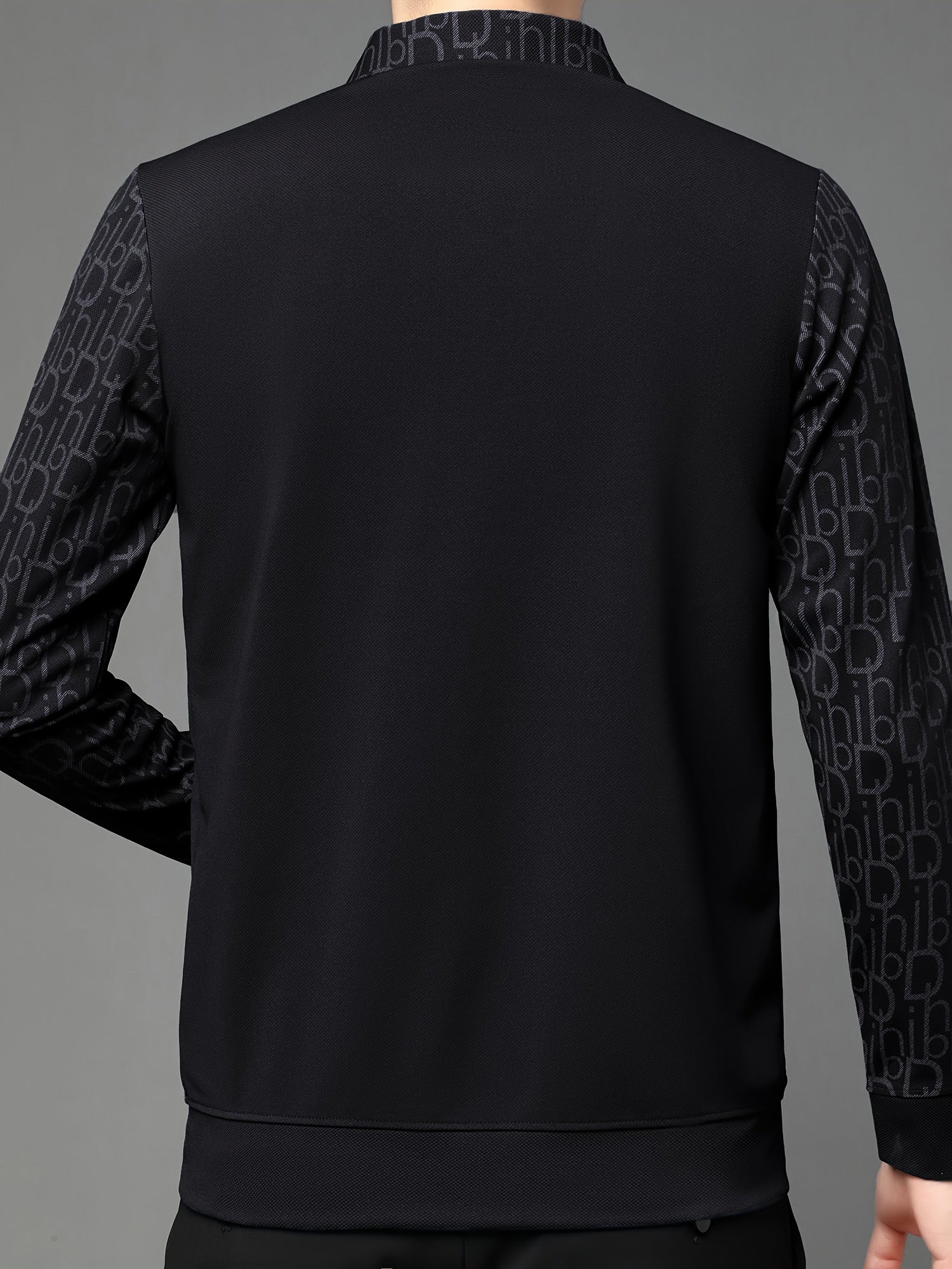 Men's Long-Sleeve Polo Shirt, Layered-Look Lapel