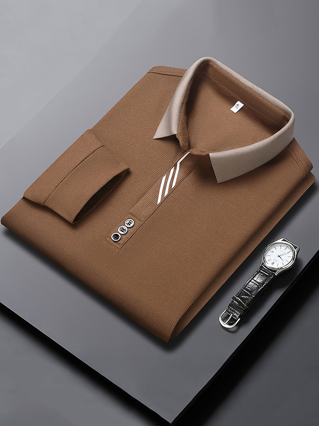Men's Long-Sleeve Shirt, Button Detail, Casual