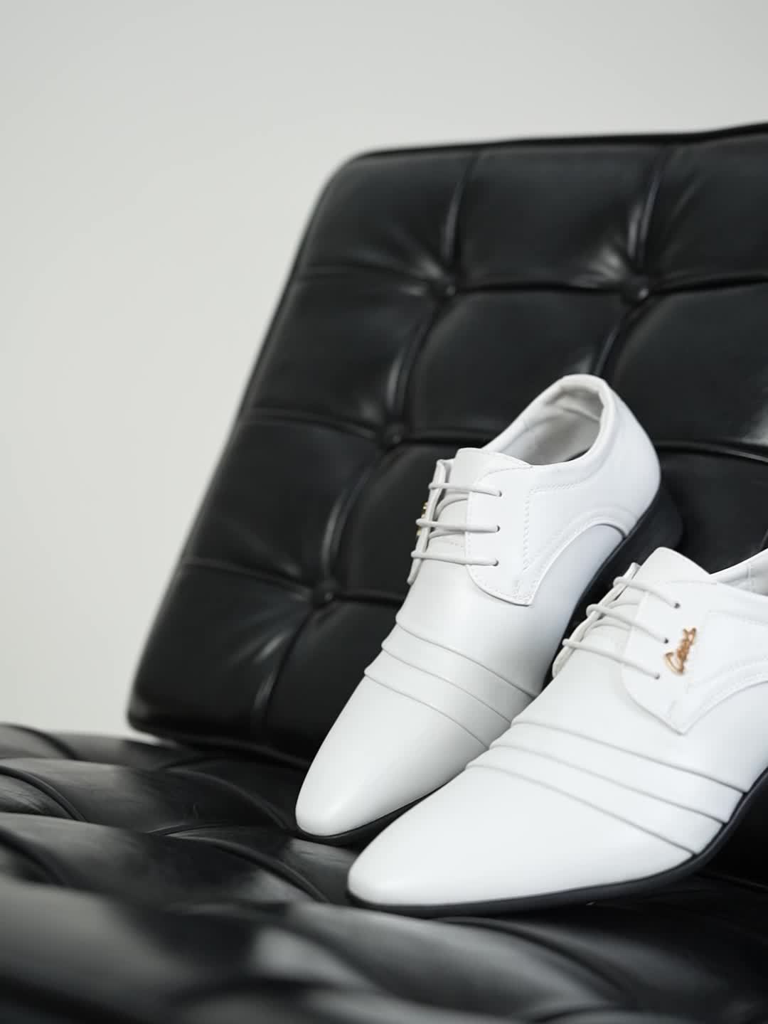Men's Wedding Dress Loafers, Pointed-Toe White