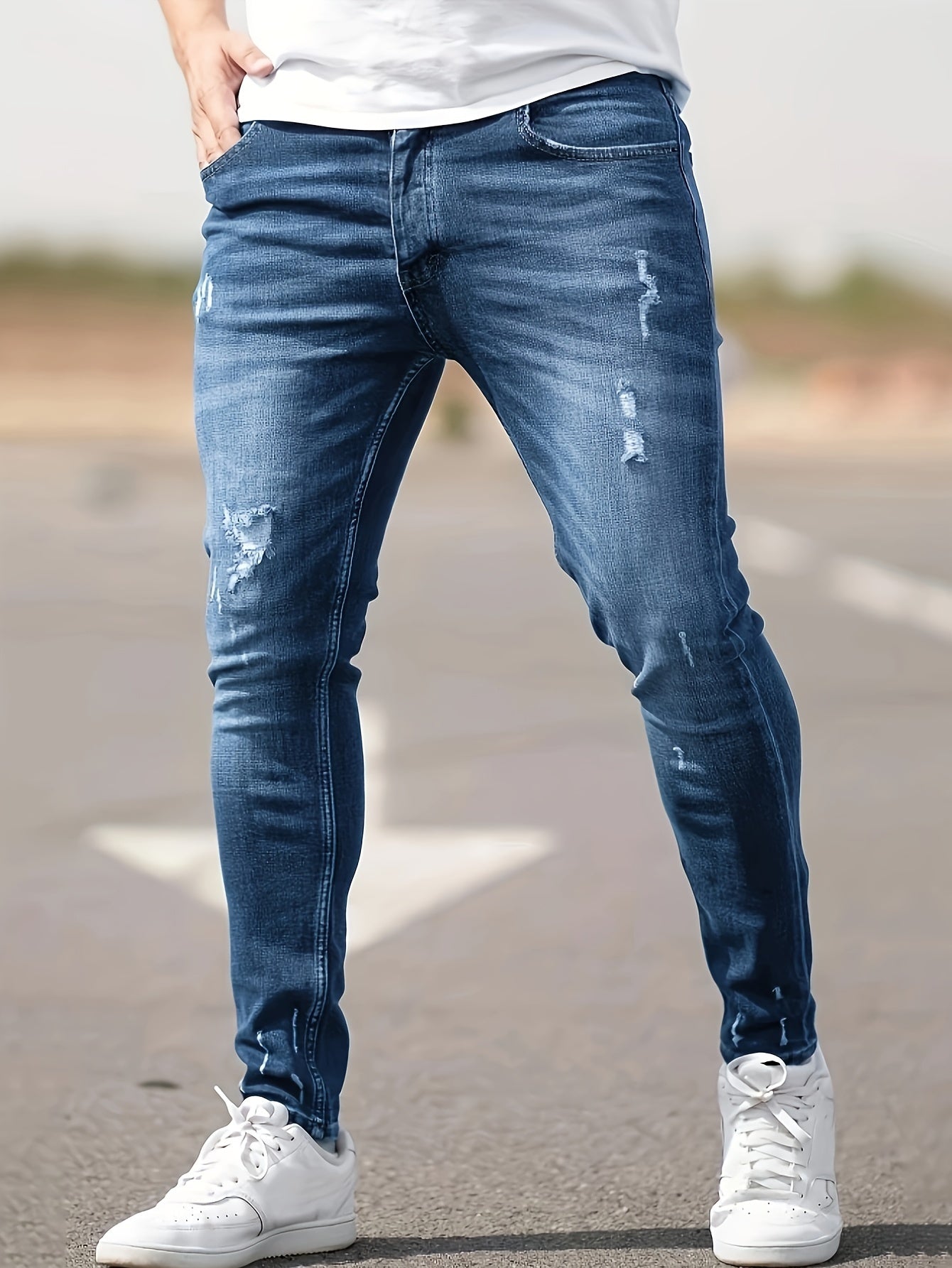 Men's Jeans, Tapered, Slim Distressed