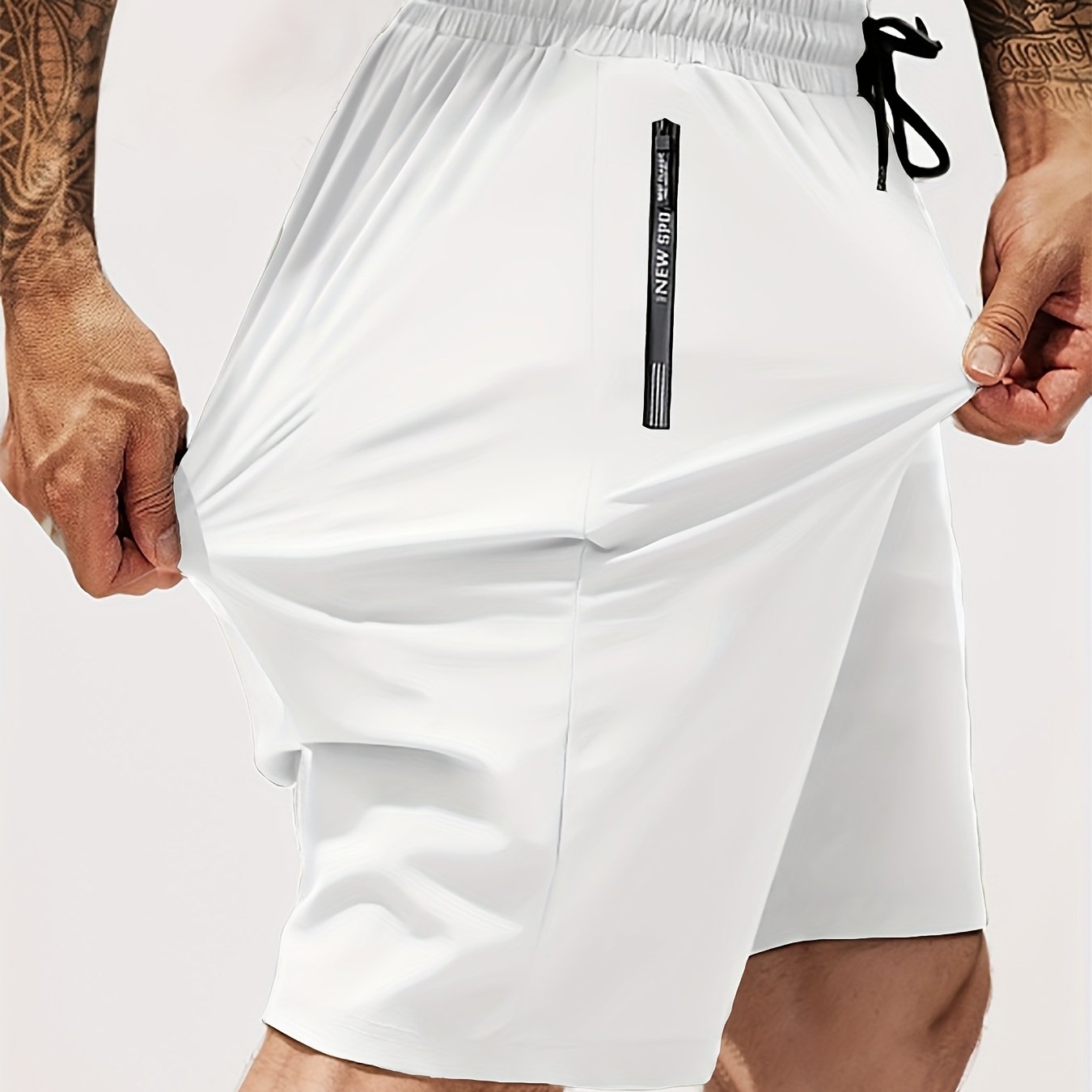 Men's Gym Shorts, Stretch Breathable, Zip Pockets