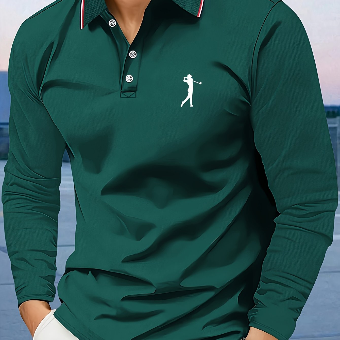 Men's Long-Sleeve Shirt, Printed, Collared Breathable