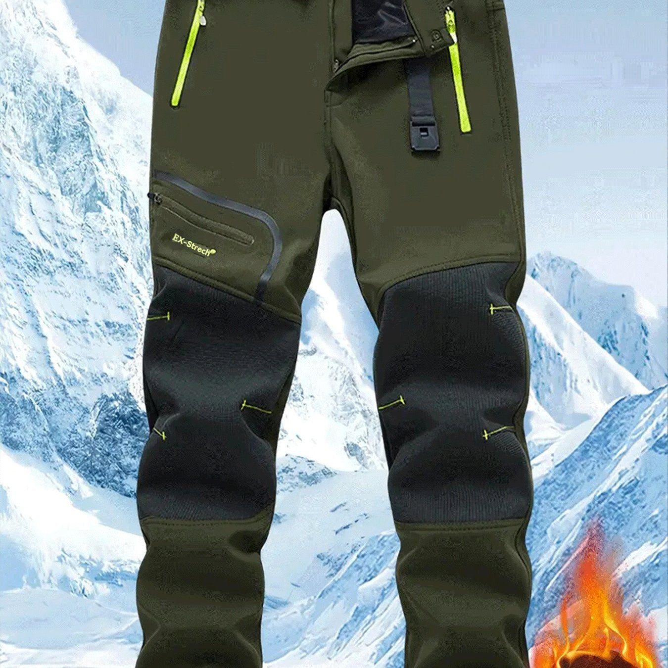 Men's Cargo Pants, Zippered Pockets, Insulated
