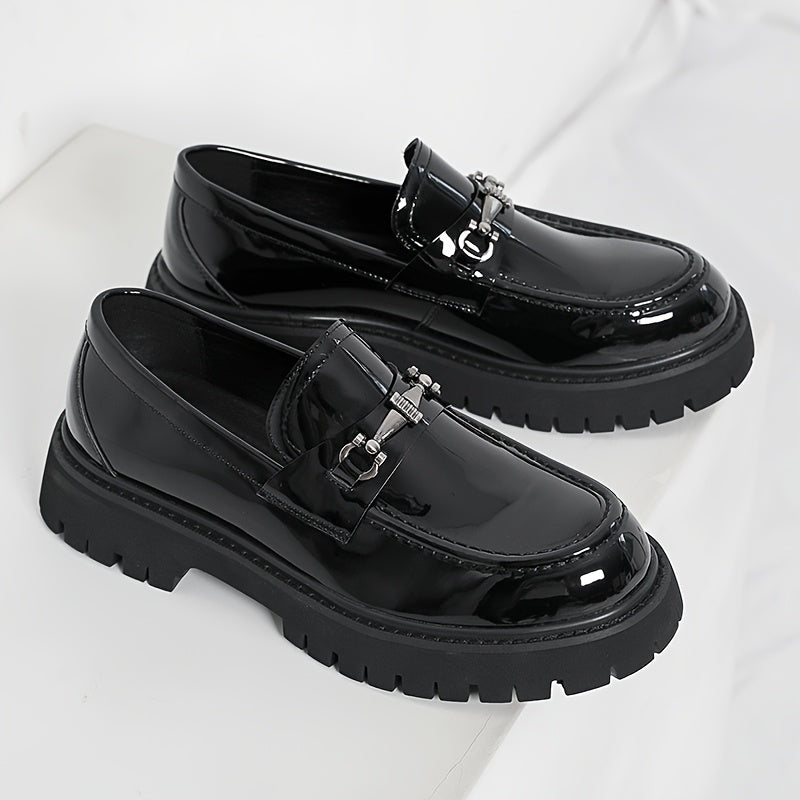 Men's Chunky-Sole Dress Loafers, Height-Increasing