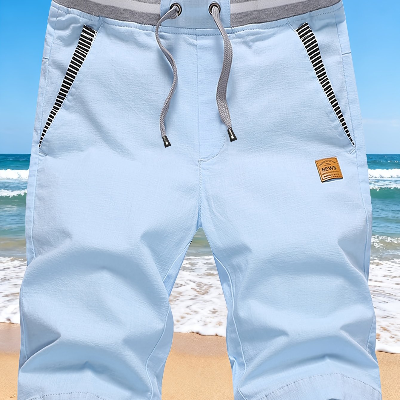 Men's Sports Shorts, Color-Block, Drawstring with Pockets