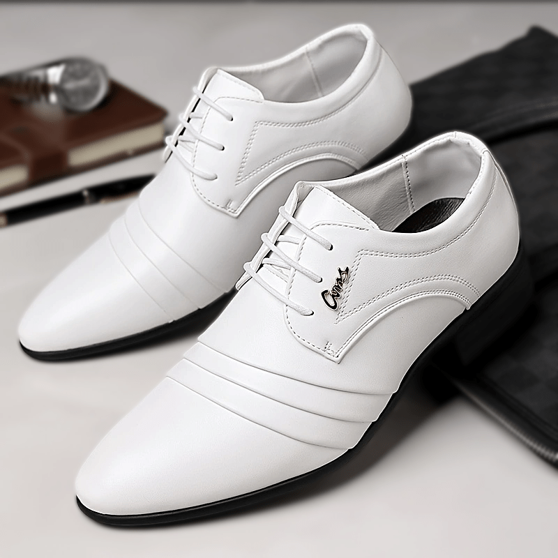 Men's Wedding Dress Loafers, Pointed-Toe White