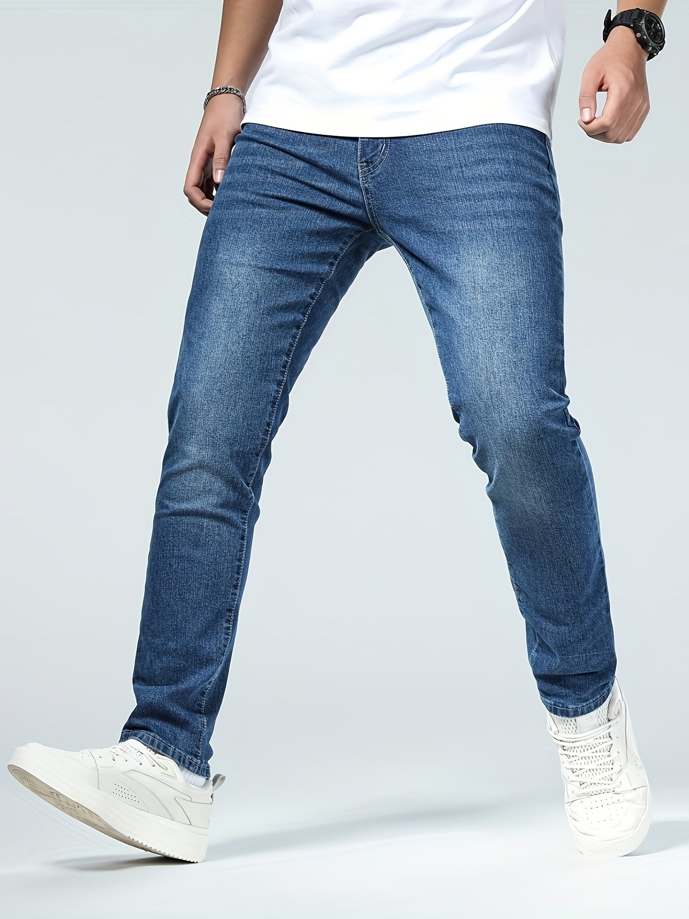 Men's Jeans, Blue Wash, Slim-Fit Stretch