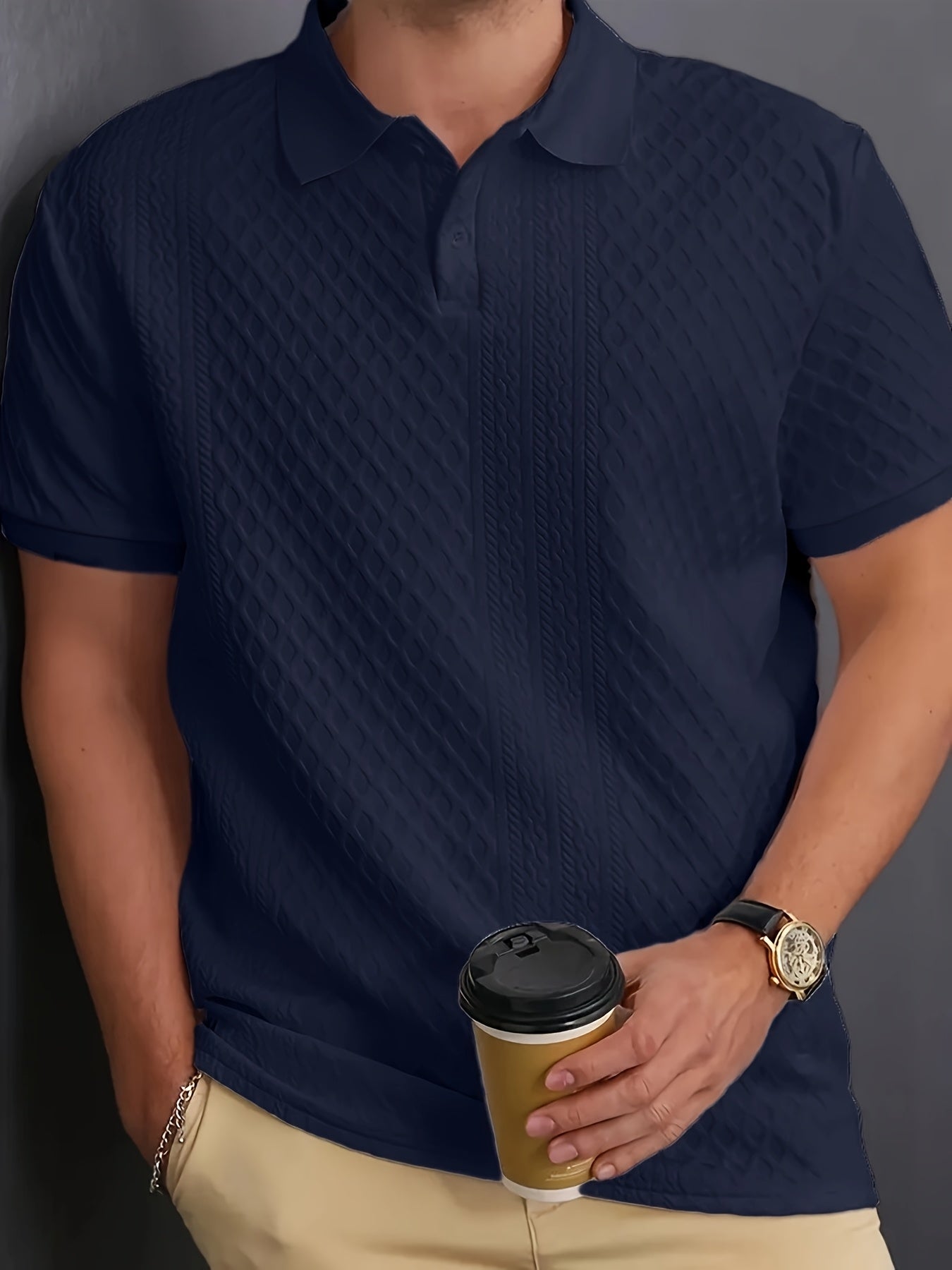 Men's Polo Shirt, Knit Collar, Business Casual
