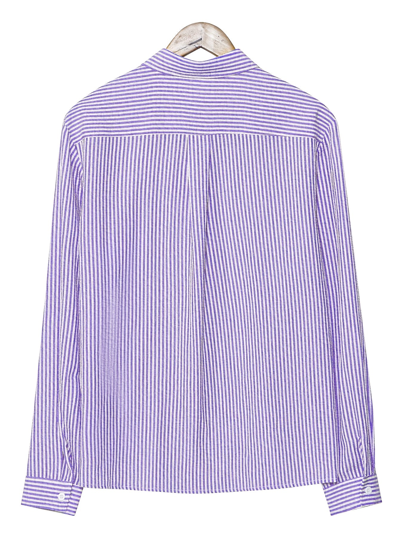 Men's Long-Sleeve Shirt, Textured Gauze, Striped Lapel