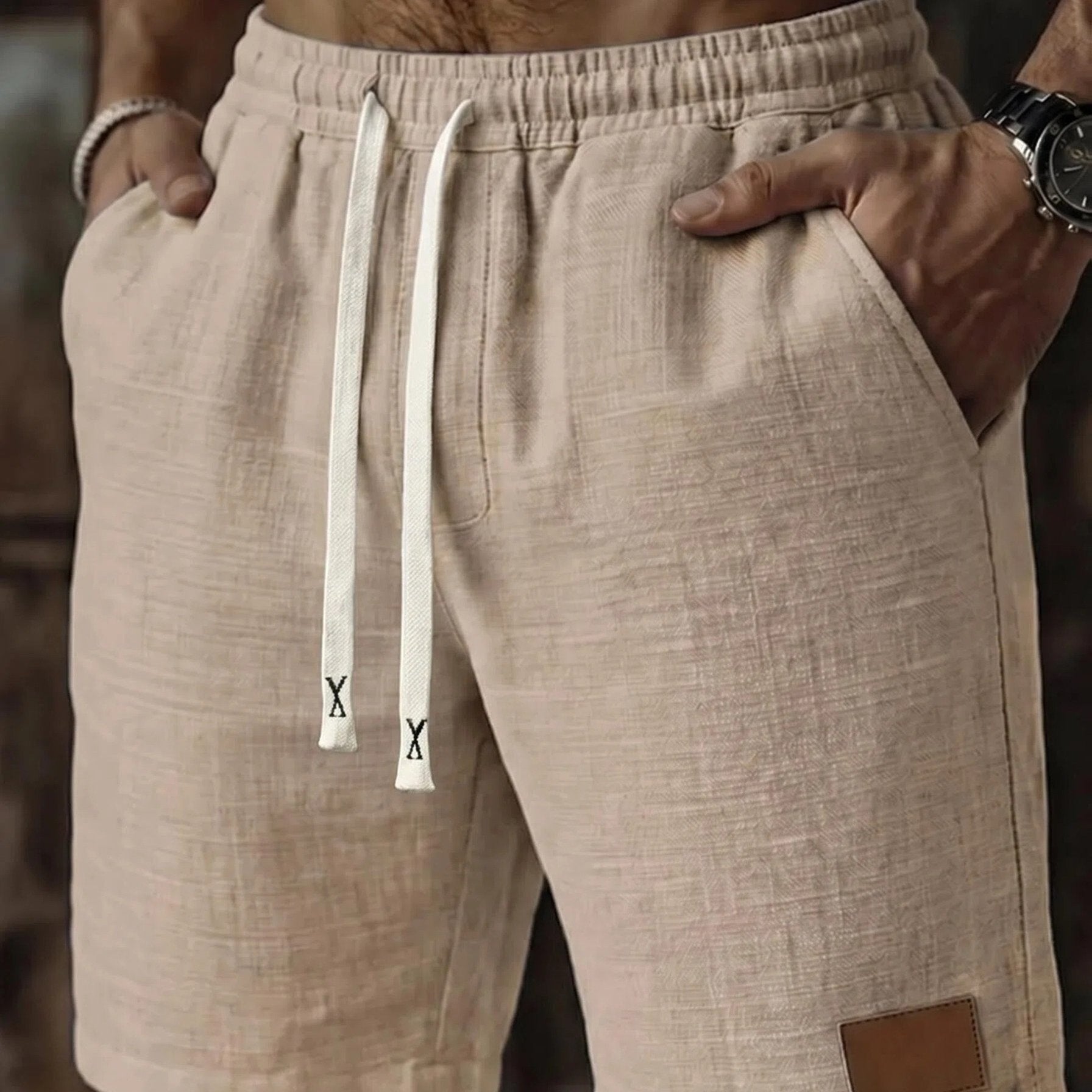 Men's Summer Shorts, Drawstring, Casual with Pockets