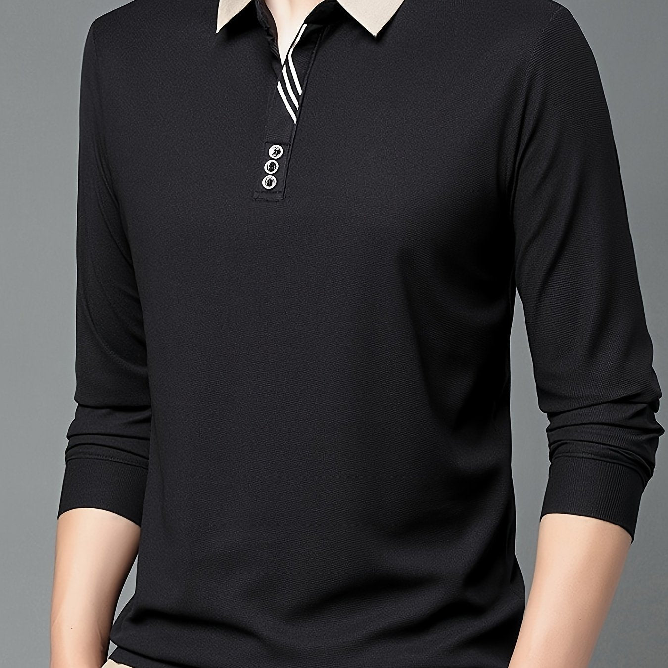 Men's Long-Sleeve Shirt, Button Detail, Casual